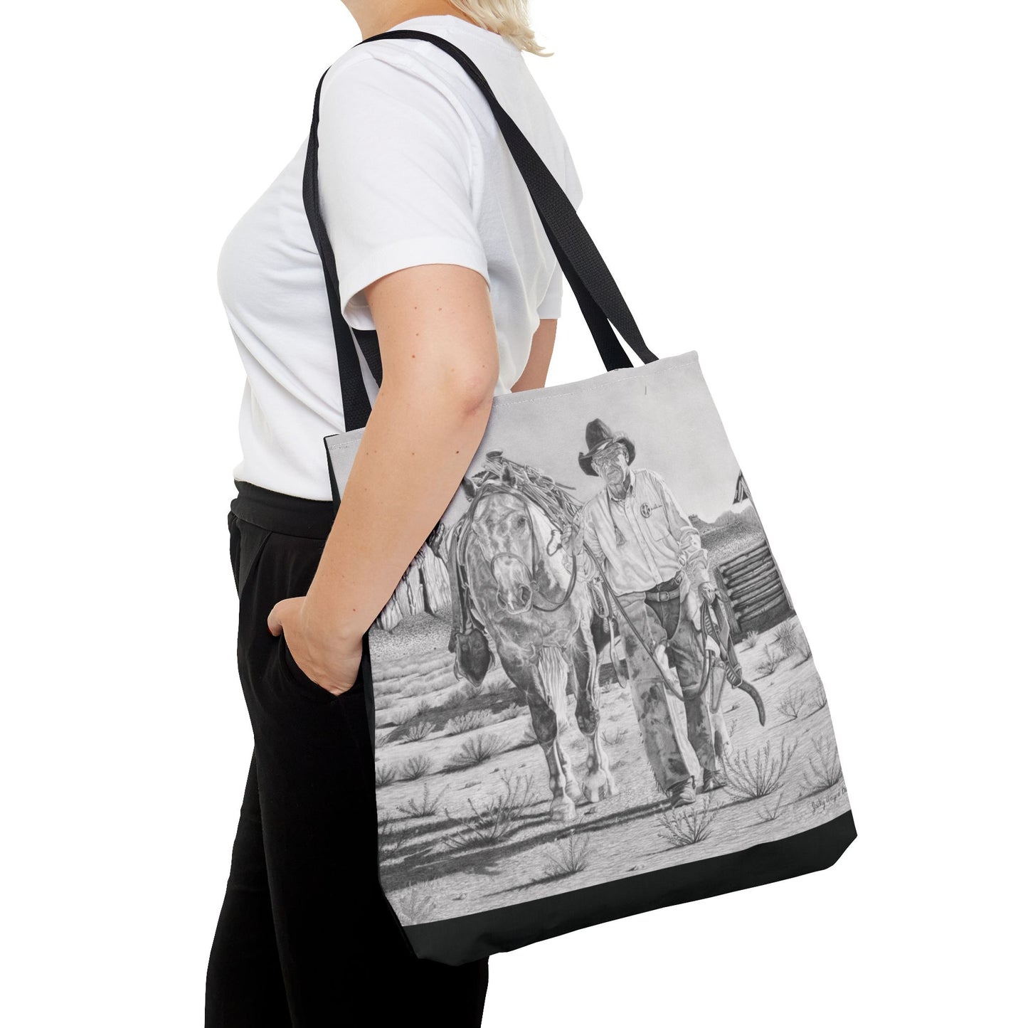 "On The Trail of Outlaw" Western Art Tote Bag