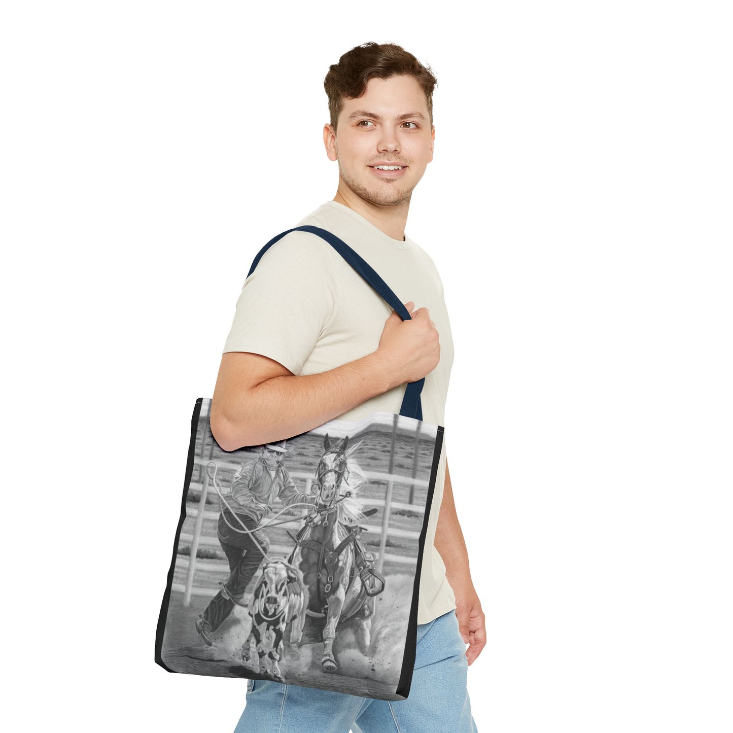 "Stone Cold Throw" Western Art Tote Bag