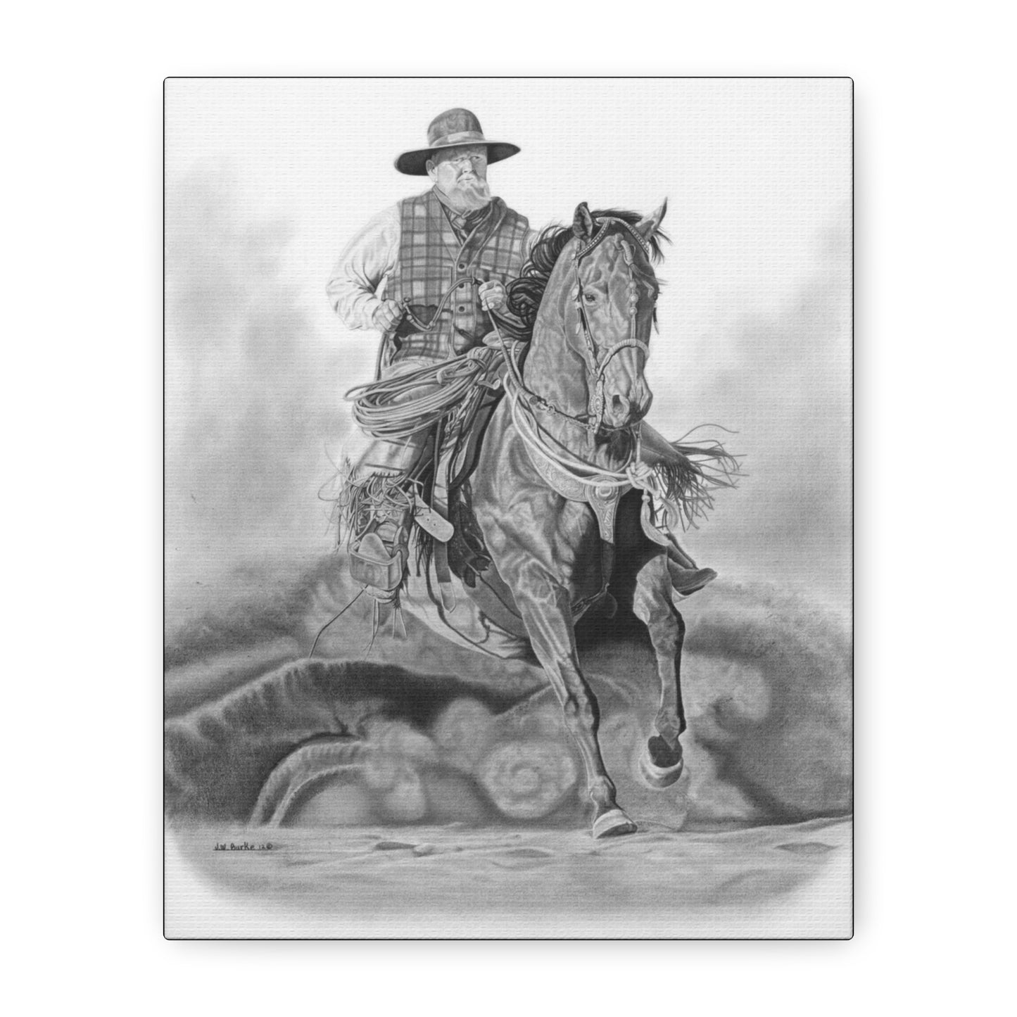 "Trouble Up Ahead " western art on canvas
