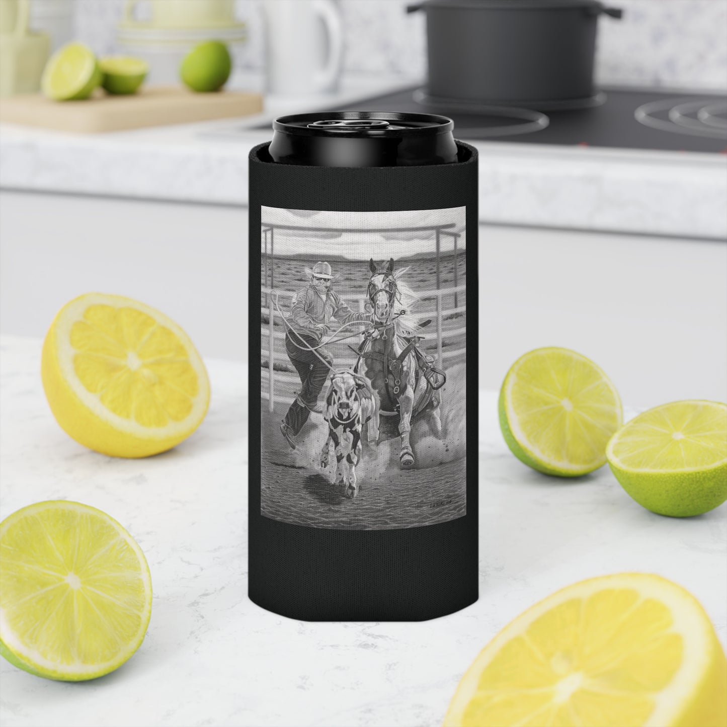 Can Cooler, Western Beverage Sleeve, Outdoor Party Gear, Country-Themed Drink Holder, Ideal for BBQs & Tailgates