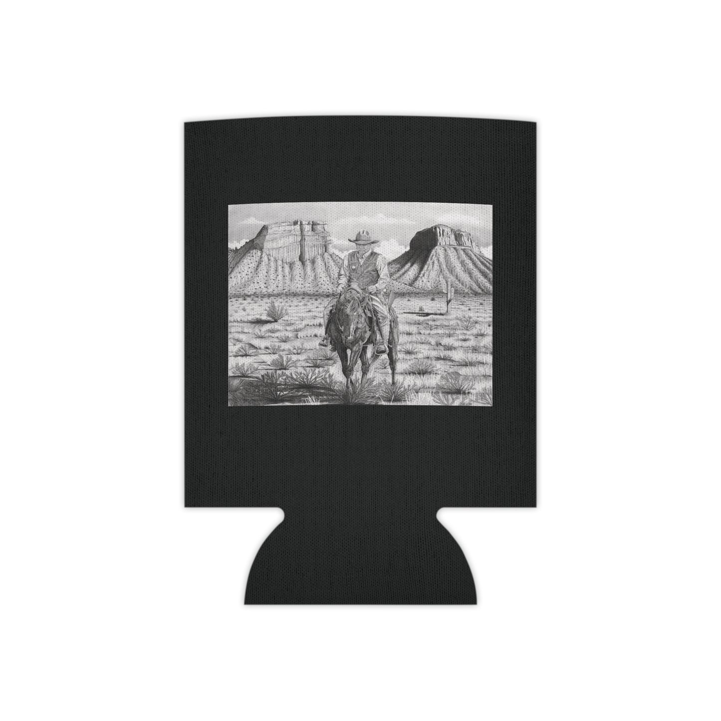 "On The Outlaw Trail" Rustic Cowboy Can Cooler, Western Beverage Sleeve, Outdoor Party Gear, Country-Themed Drink Holder, Ideal for BBQs & Tailgates