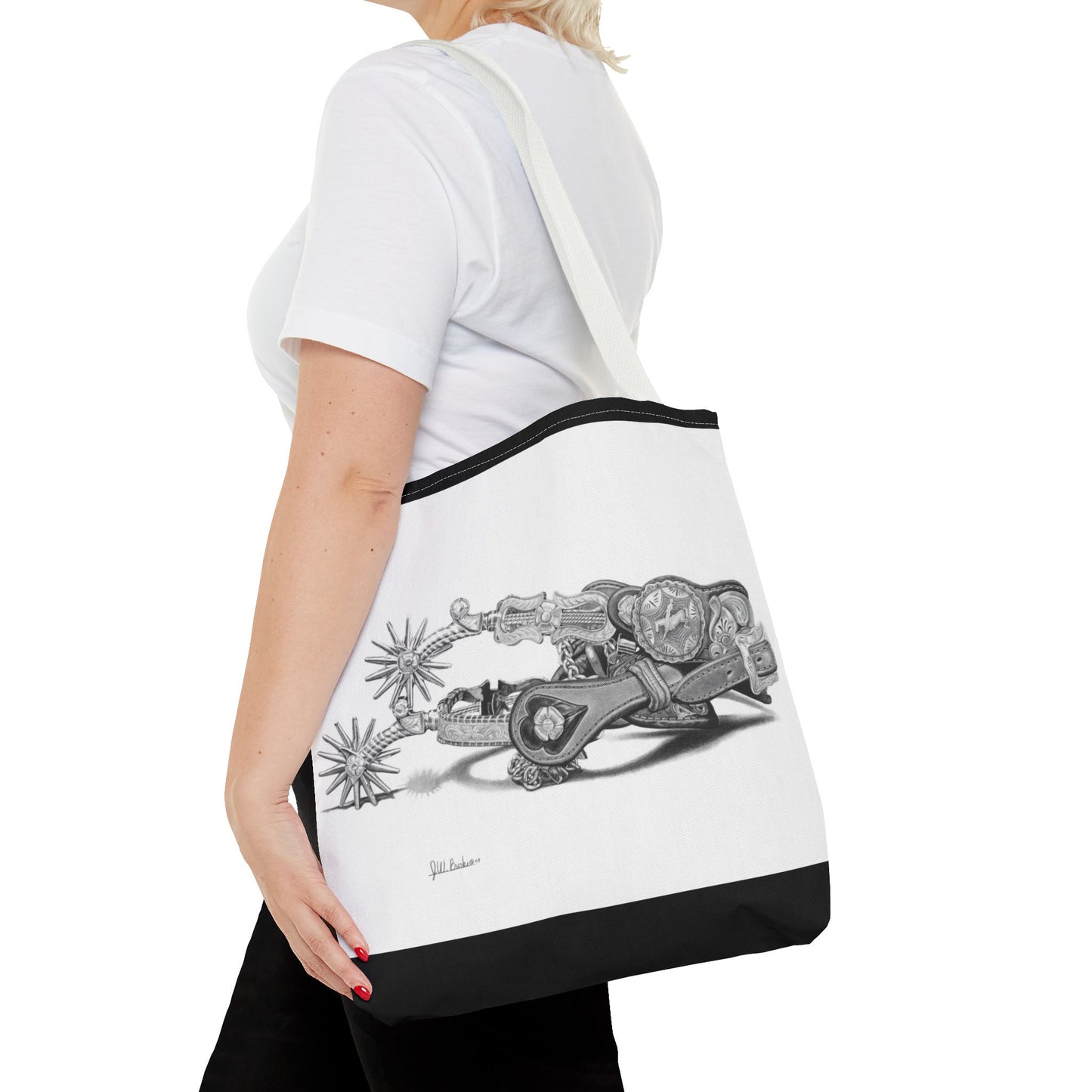 "Spurs" Tote Bag, Western Style Shopping Tote, Equestrian Gift, Farmhouse Decor, Horse Lover Accessory