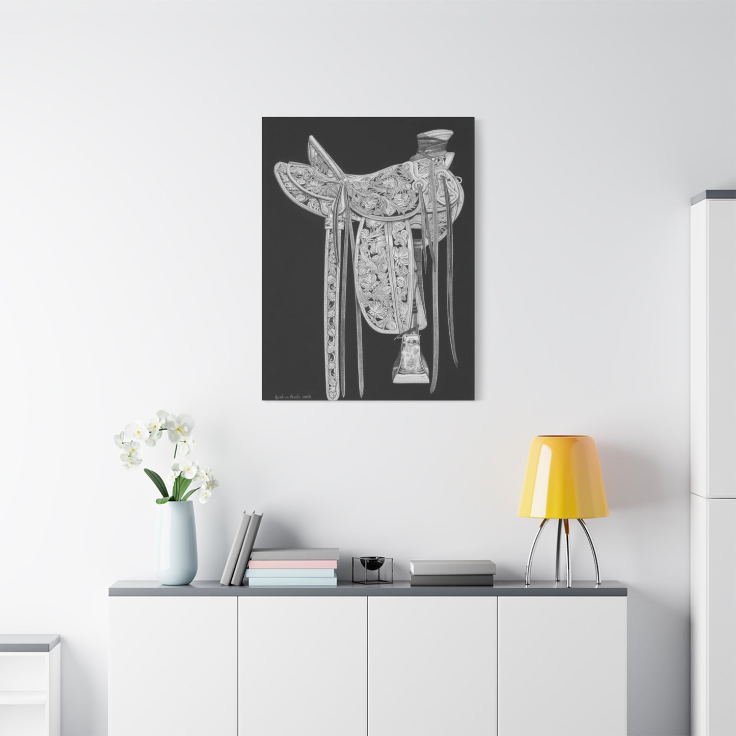 " New Saddle" western art on canvas