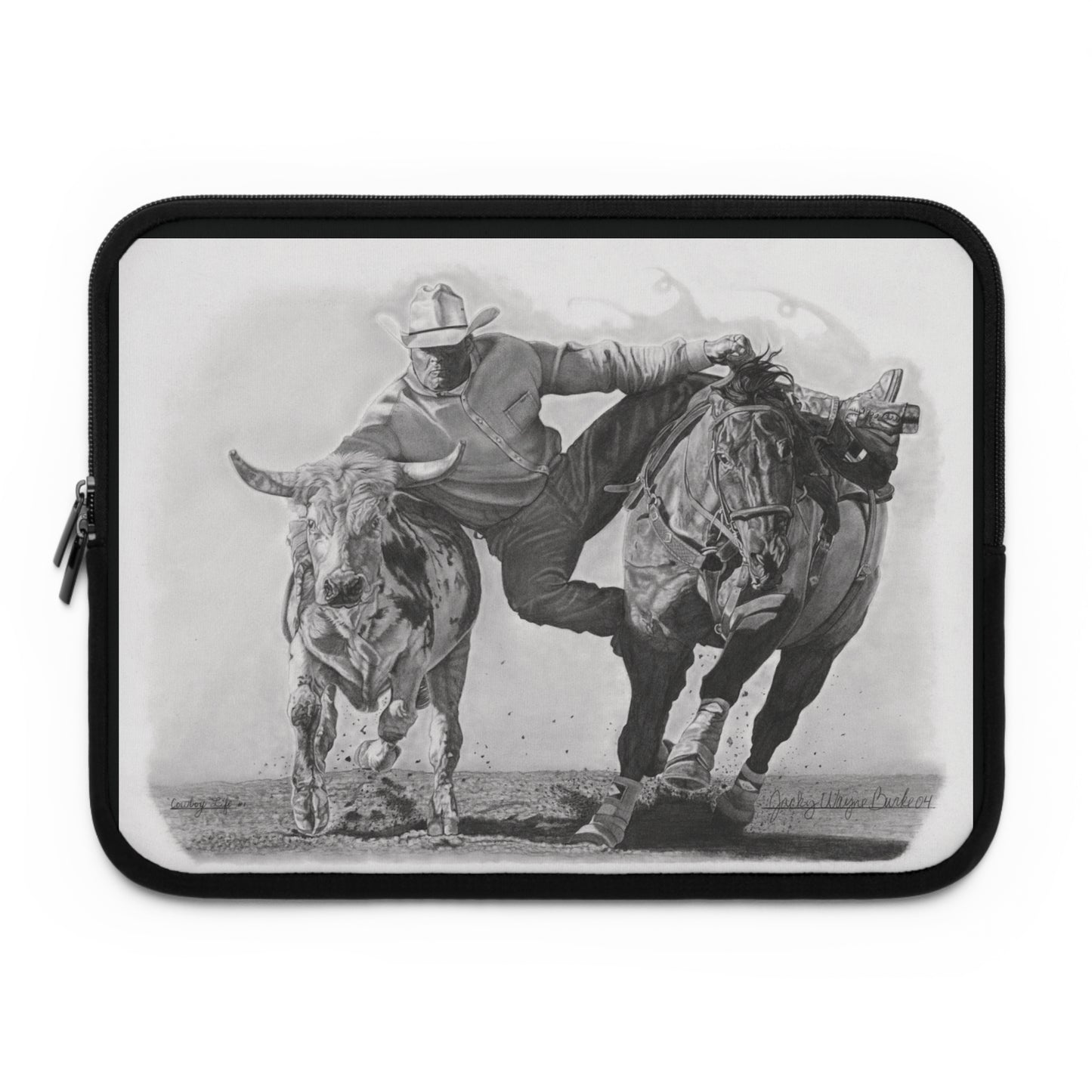 "Cowboy Life #1" Rustic Cowboy Laptop Sleeve, Western Cowpoke Case, Unique Gift for Ranch Lovers, Rodeo Accessories, Durable Tech Cover