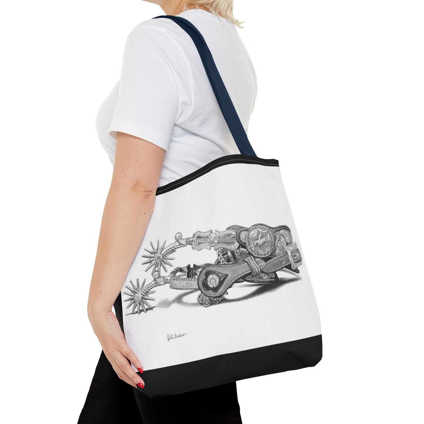 "Spurs" Tote Bag, Western Style Shopping Tote, Equestrian Gift, Farmhouse Decor, Horse Lover Accessory