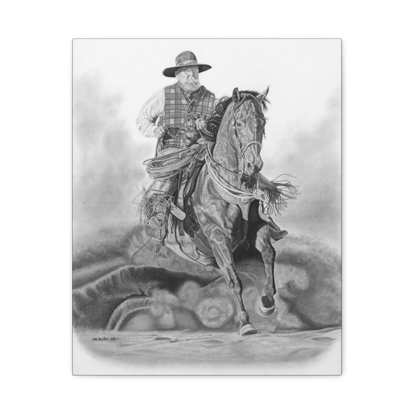 "Trouble Up Ahead " western art on canvas