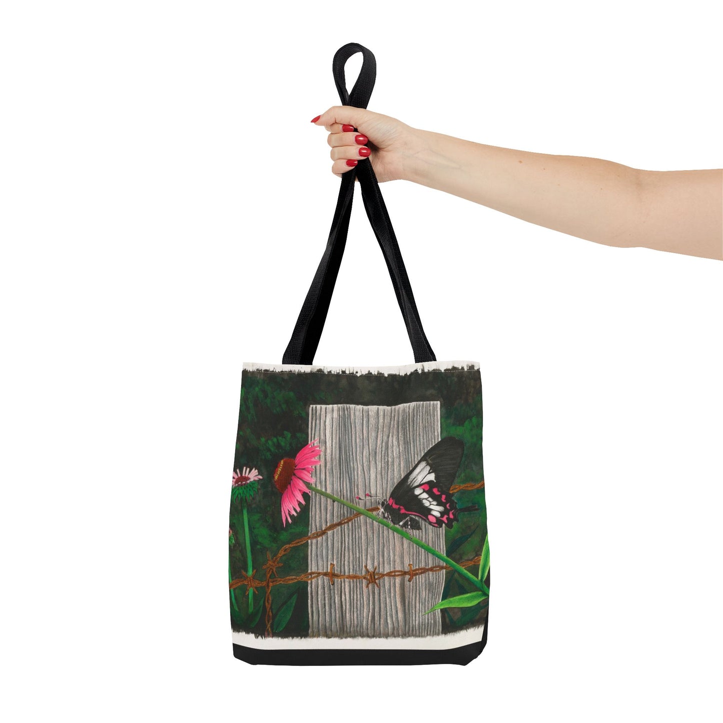 "Fence Post and Butterfly" Western Art Tote Bag