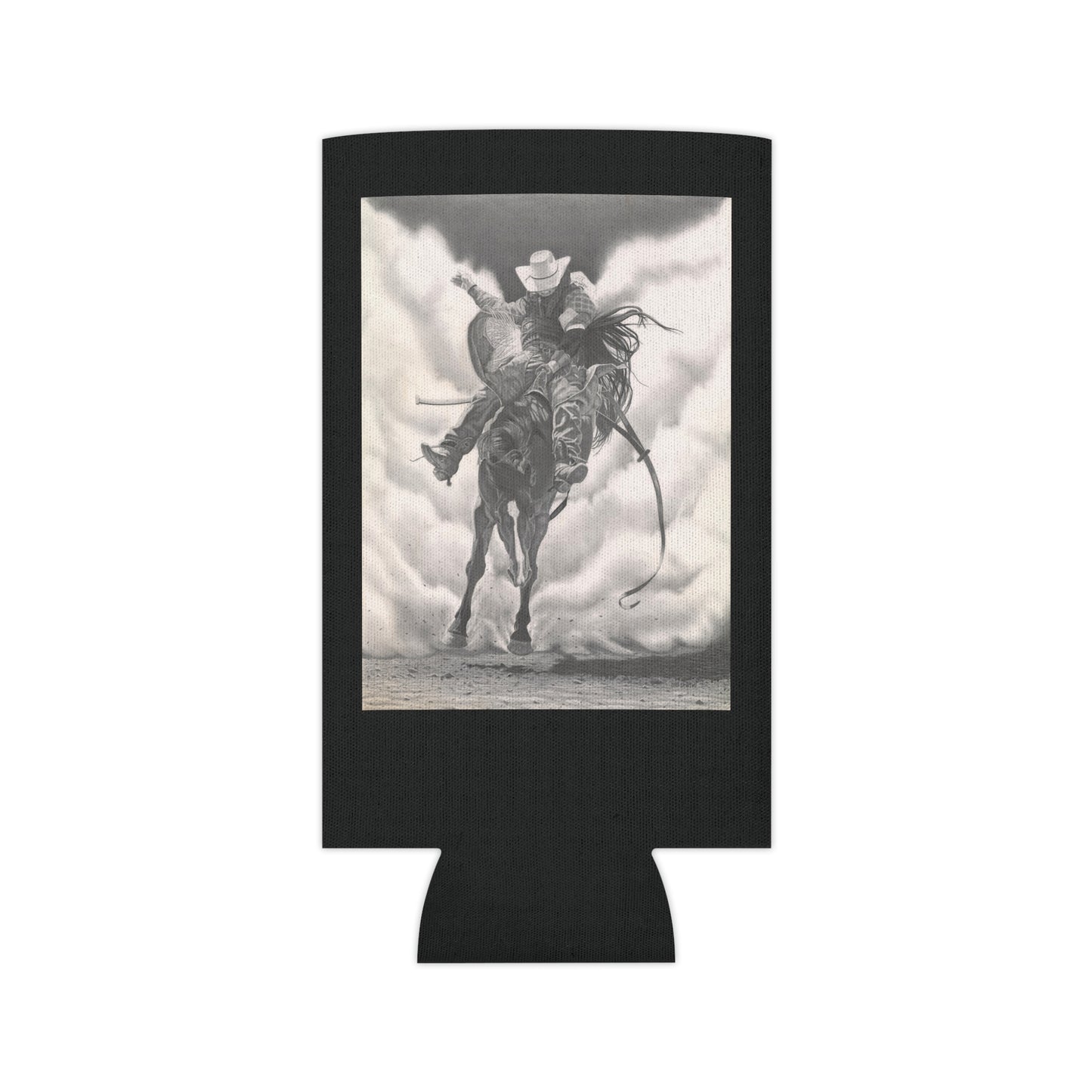 "Storm a Brewing" Rustic Cowboy Can Cooler, Western Beverage Sleeve, Outdoor Party Gear, Country-Themed Drink Holder, Ideal for BBQs & Tailgates