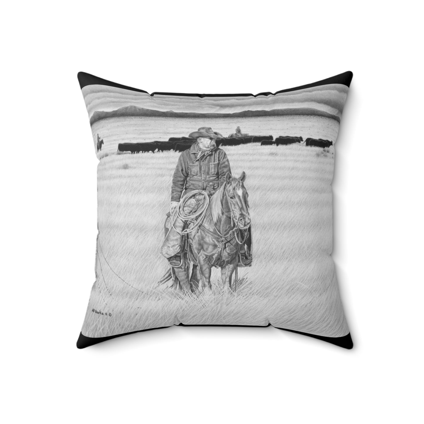 "The Passing Storm" , Cowboy Decor Pillow, Western Home Accent, Farmhouse Throw Pillow, Gift for Horse Lovers, Country Style Cushion