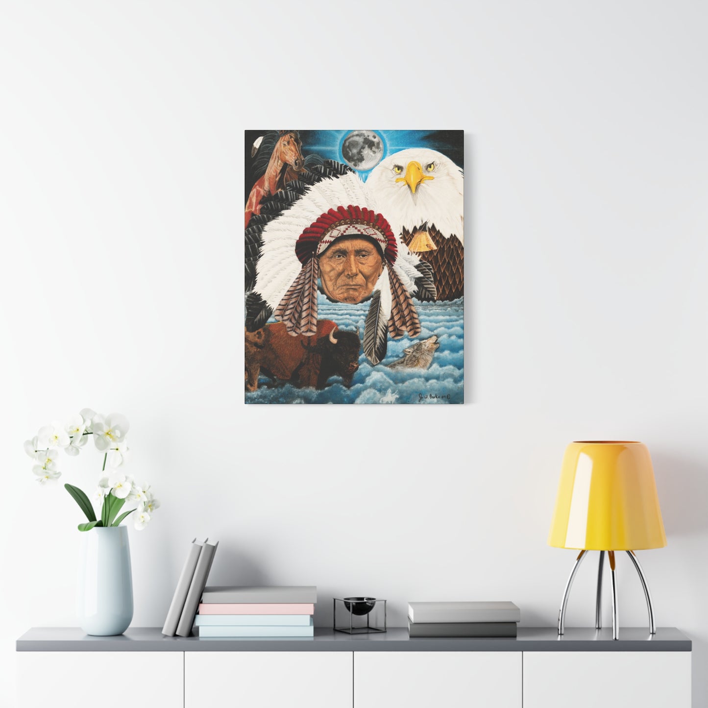 "Dream of Chief Joseph" western art on canvas