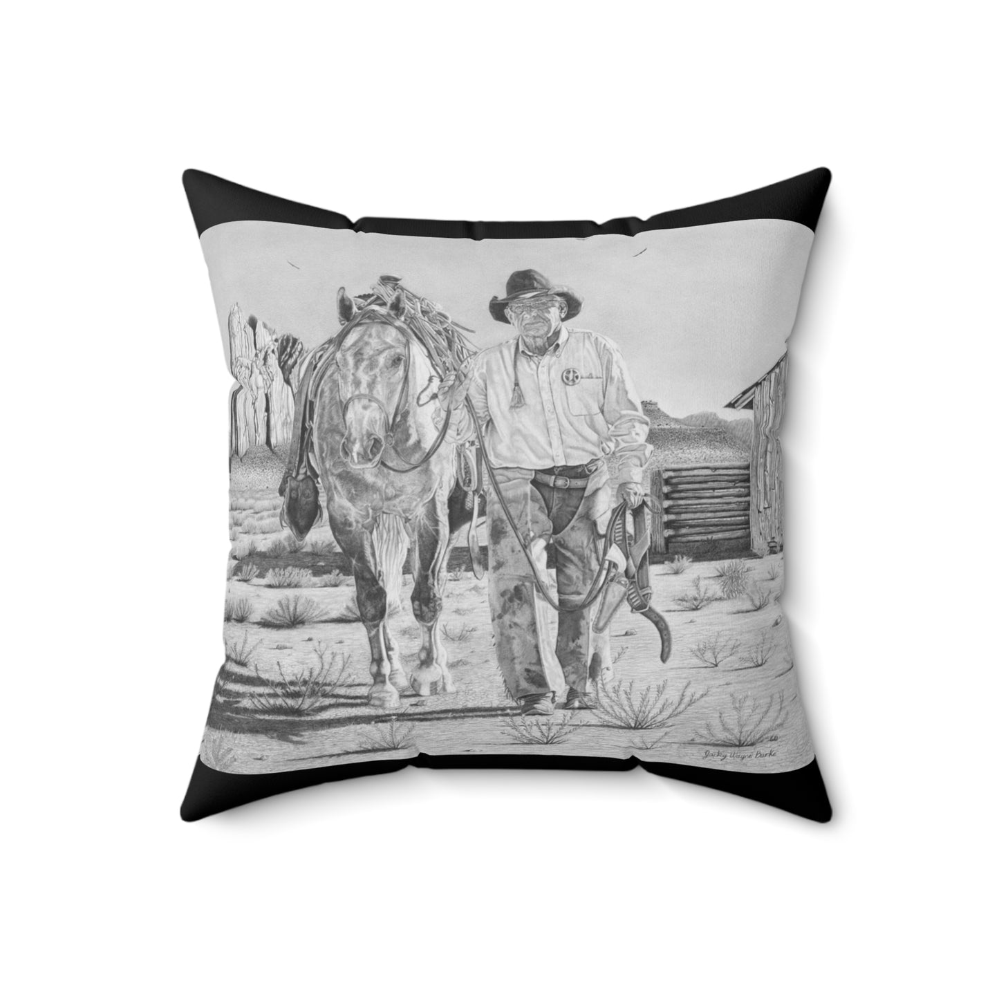 On The trail of the Outlaw Rustic Cowboy Decor Pillow, Western Home Accent, Farmhouse Throw Pillow, Gift for Horse Lovers, Country Style Cushion