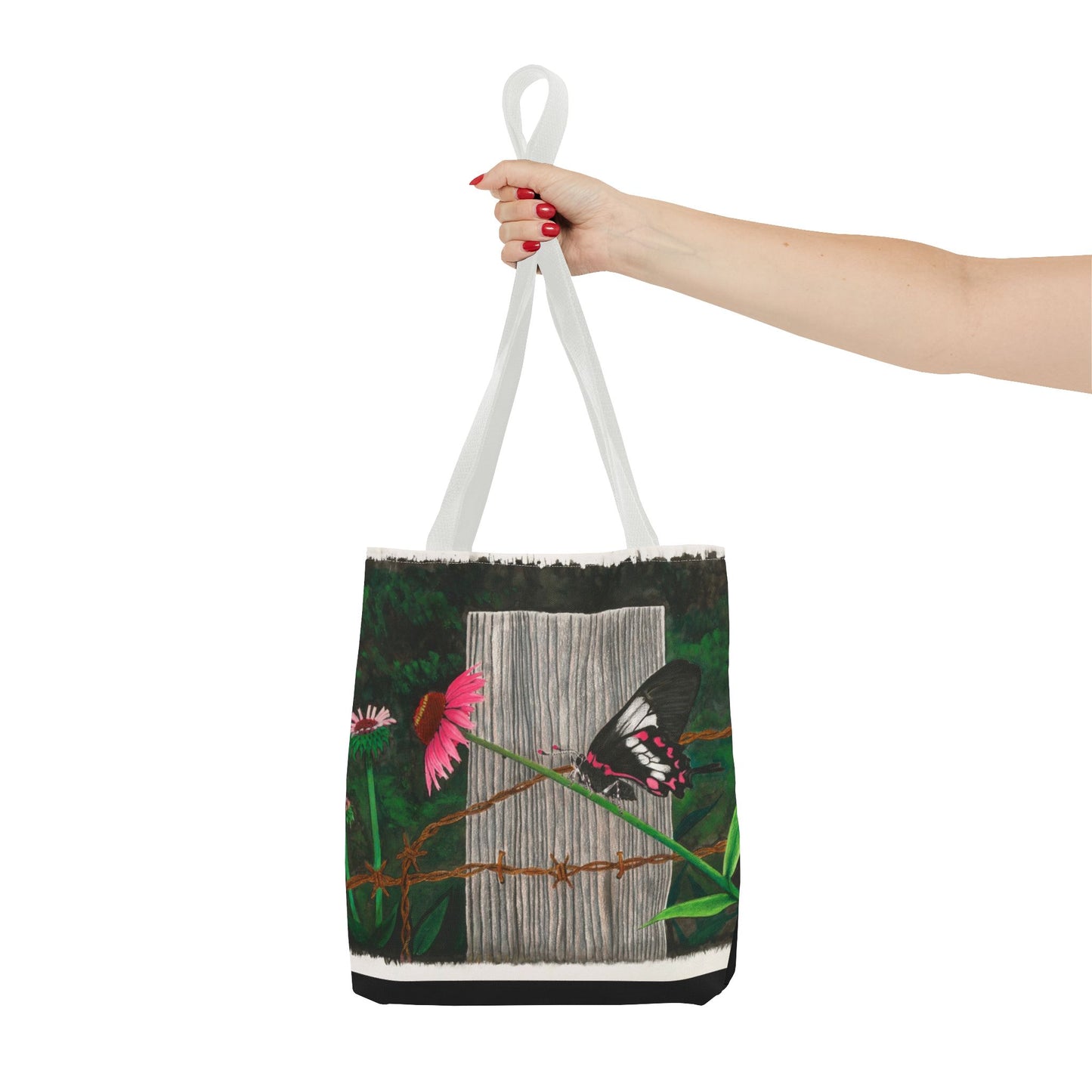 "Fence Post and Butterfly" Western Art Tote Bag