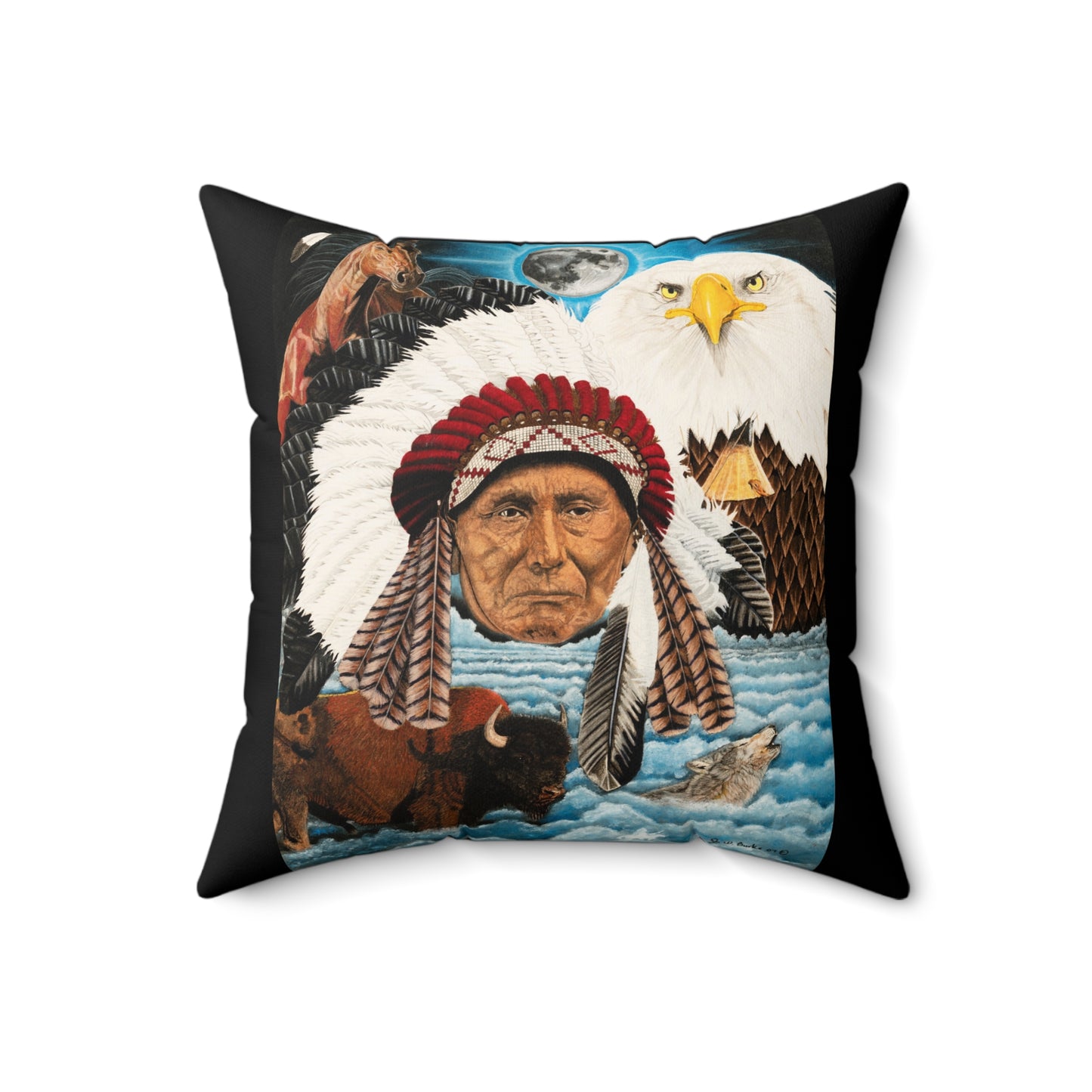 "Dream of Chief Joseph" , Cowboy Decor Pillow, Western Home Accent, Farmhouse Throw Pillow, Gift for Horse Lovers, Country Style Cushion