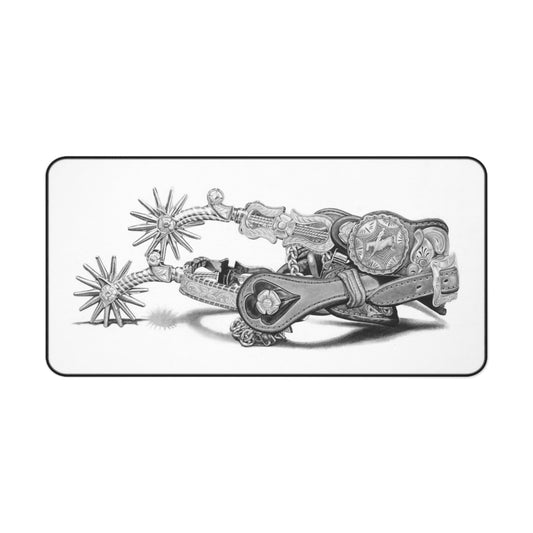 "Spurs" Rustic Horseman Desk Mat - Western Decor, Cowboy Office Accessory, Horse Lovers Gift, Stylish Computer Mat, Rustic Home Office