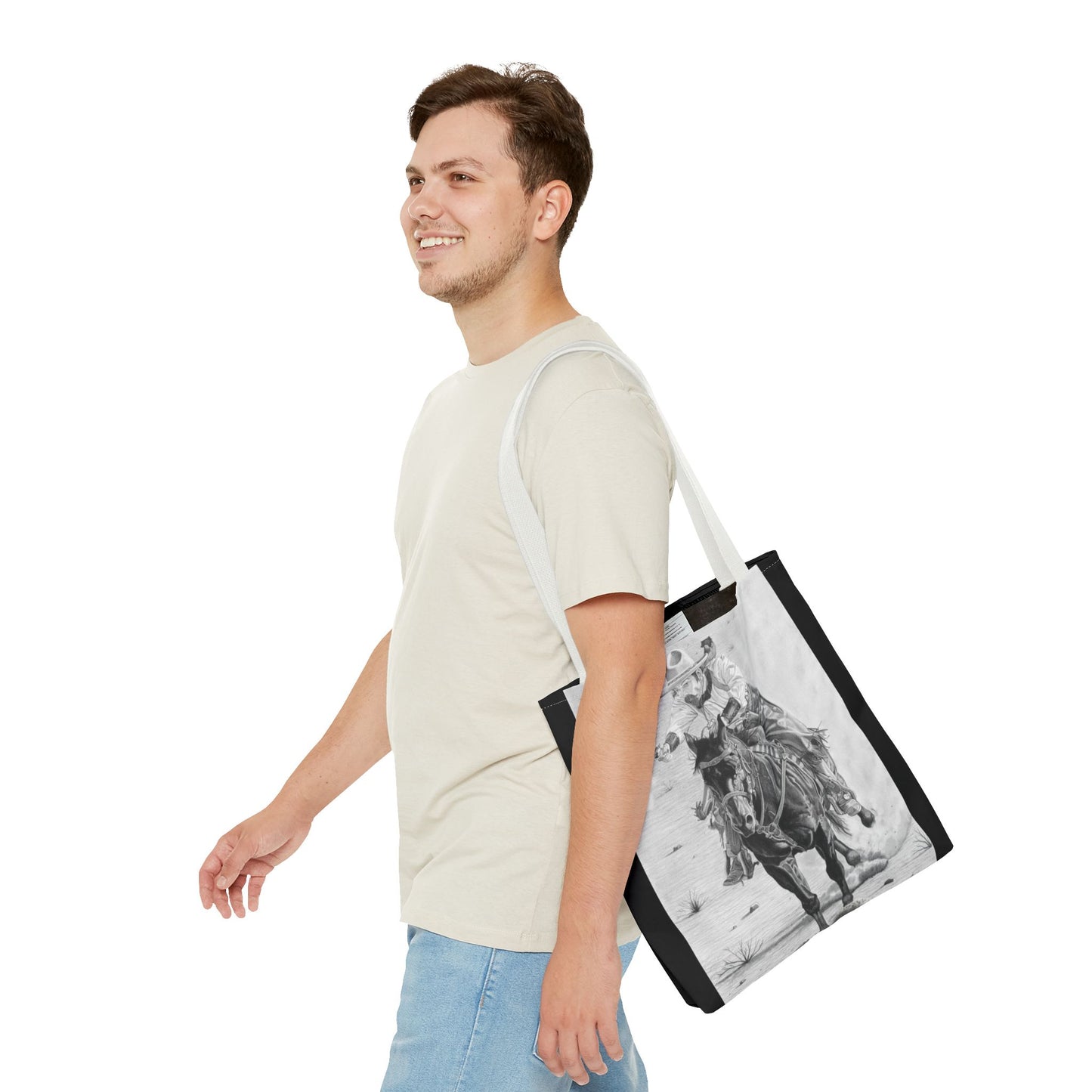 "Wild Bill Rides Again " Tote Bag, Western Style Shopping Tote, Equestrian Gift, Farmhouse Decor, Horse Lover Accessory