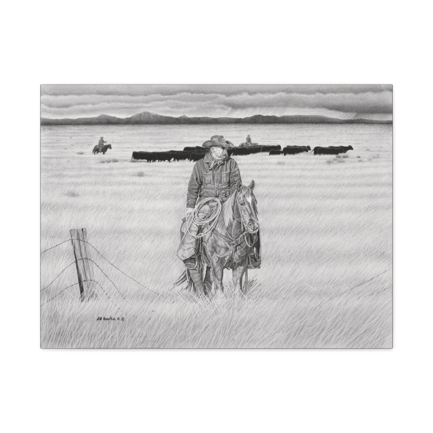 "The Passing Storm" western art on canvas