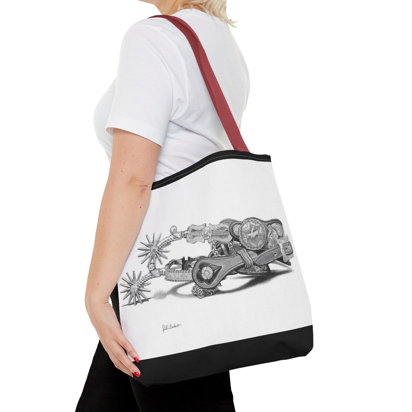 "Spurs" Tote Bag, Western Style Shopping Tote, Equestrian Gift, Farmhouse Decor, Horse Lover Accessory