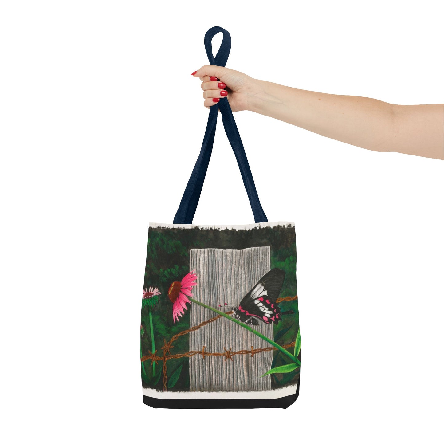 "Fence Post and Butterfly" Western Art Tote Bag