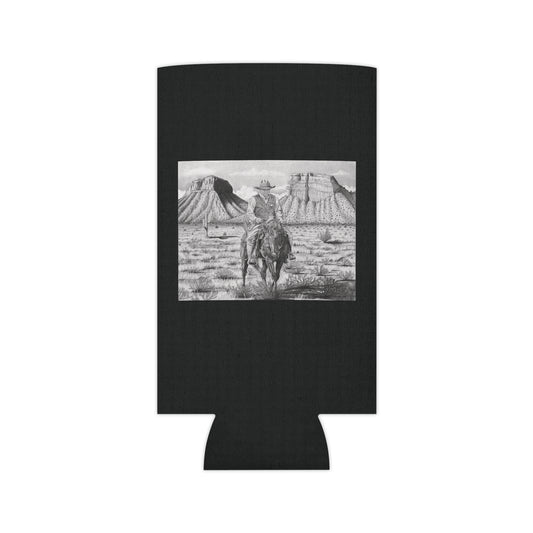 "On The Outlaw Trail" Rustic Cowboy Can Cooler, Western Beverage Sleeve, Outdoor Party Gear, Country-Themed Drink Holder, Ideal for BBQs & Tailgates