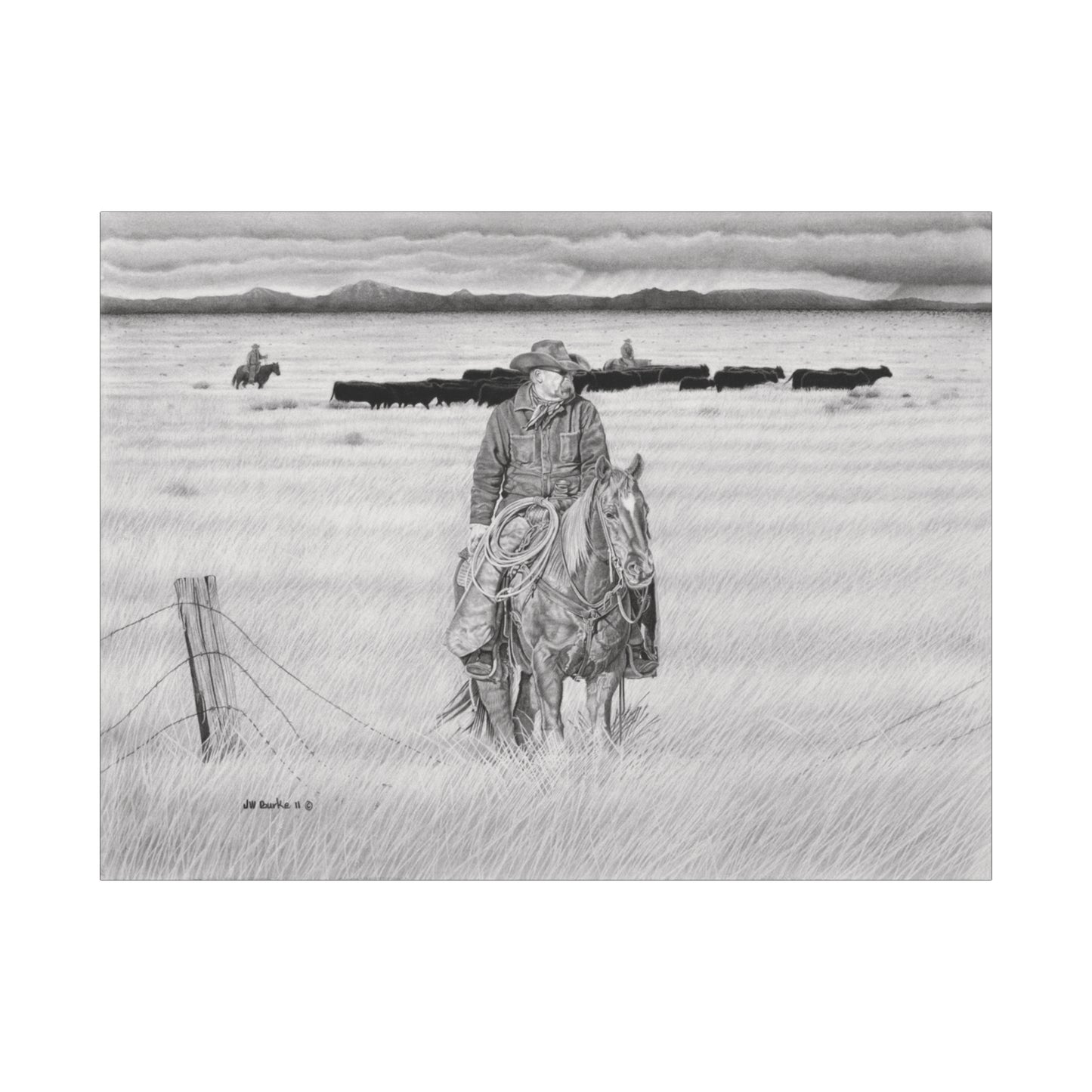 "The Passing Storm" western art on canvas