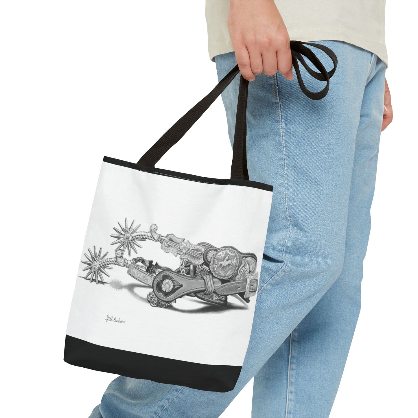 "Spurs" Tote Bag, Western Style Shopping Tote, Equestrian Gift, Farmhouse Decor, Horse Lover Accessory