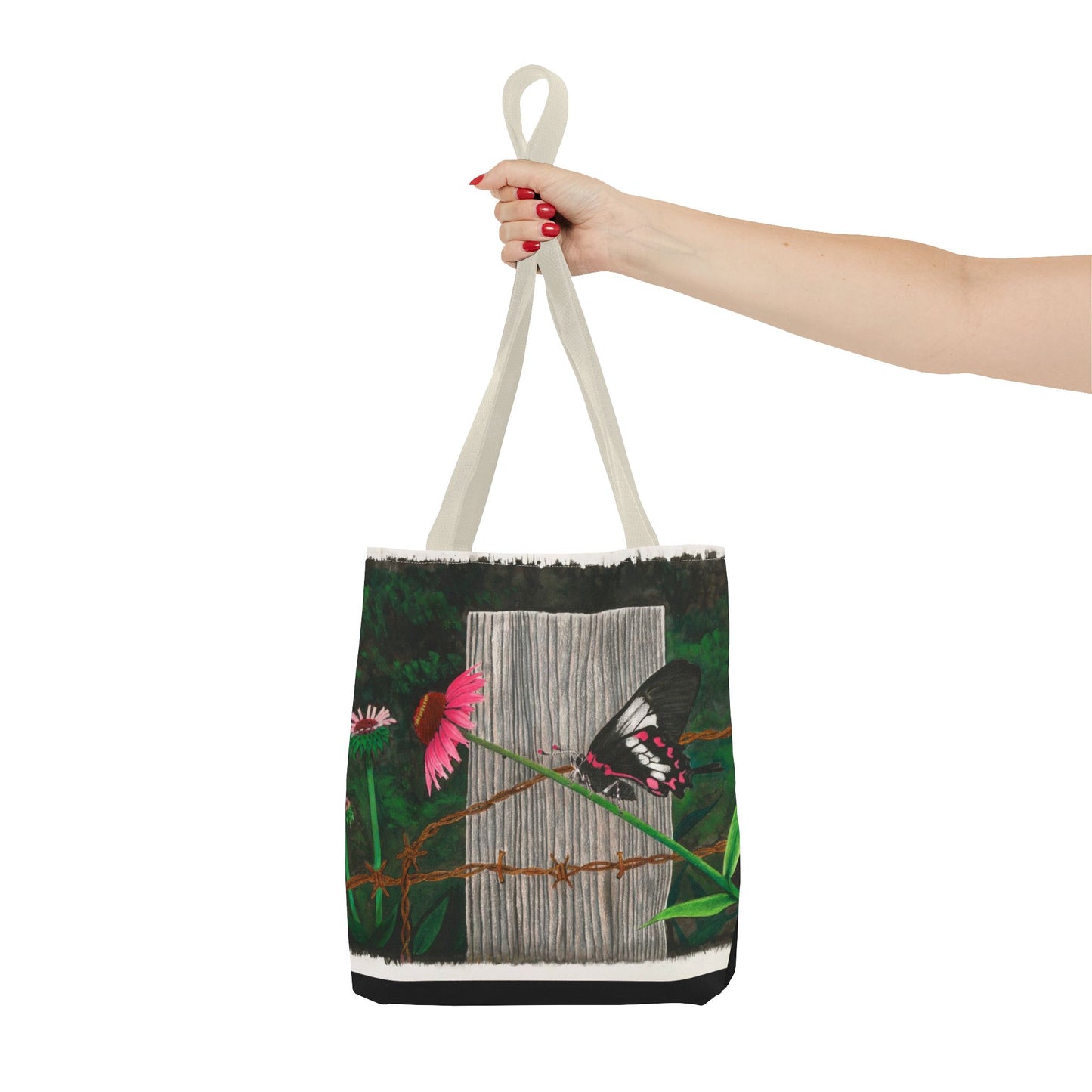 "Fence Post and Butterfly" Western Art Tote Bag