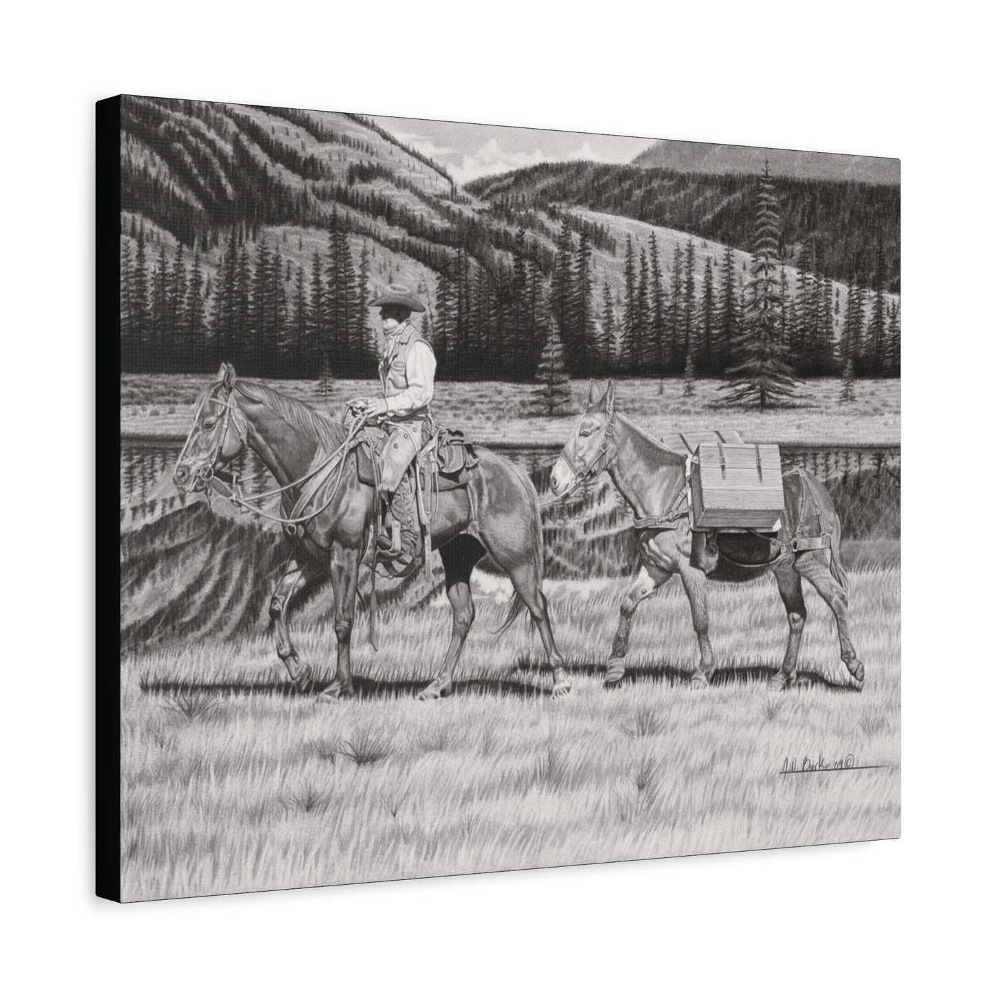"Still Day on The Trail" Rustic Western Artwork.