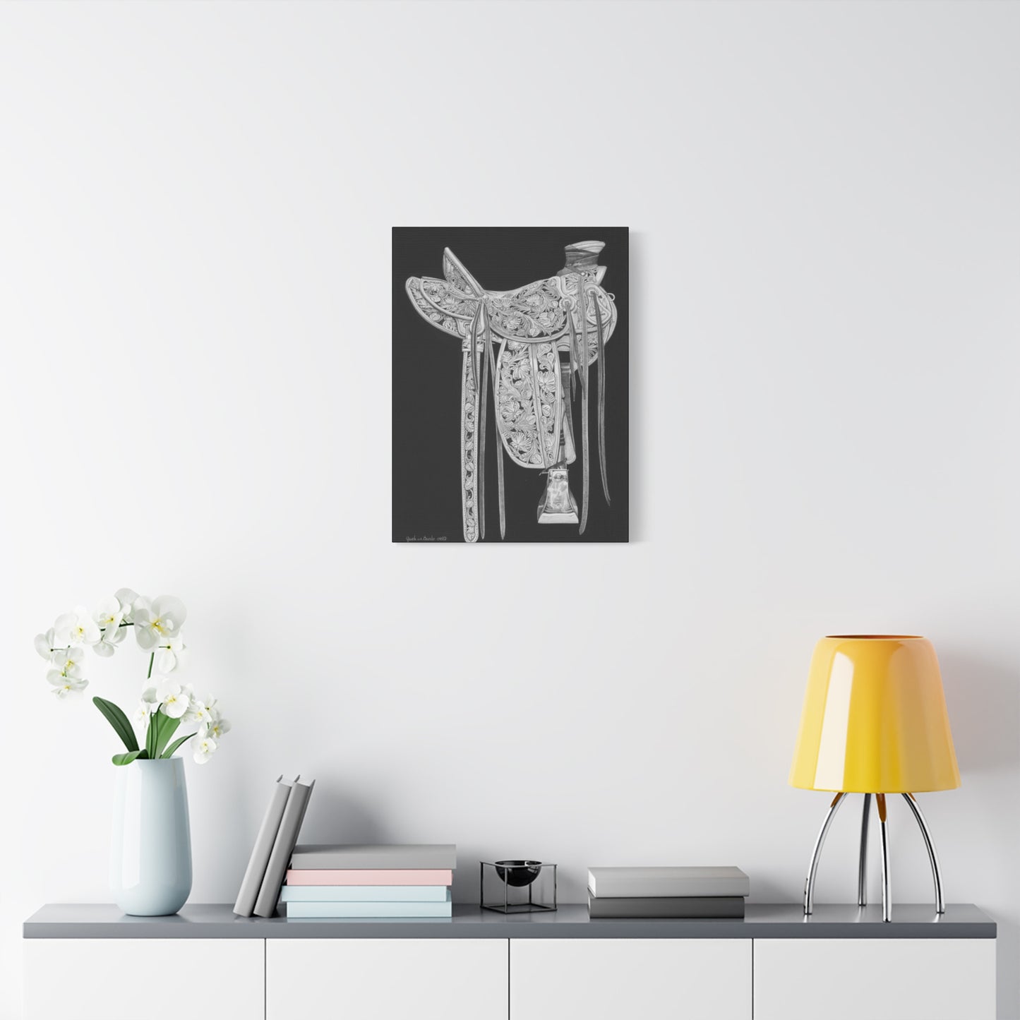 " New Saddle" western art on canvas