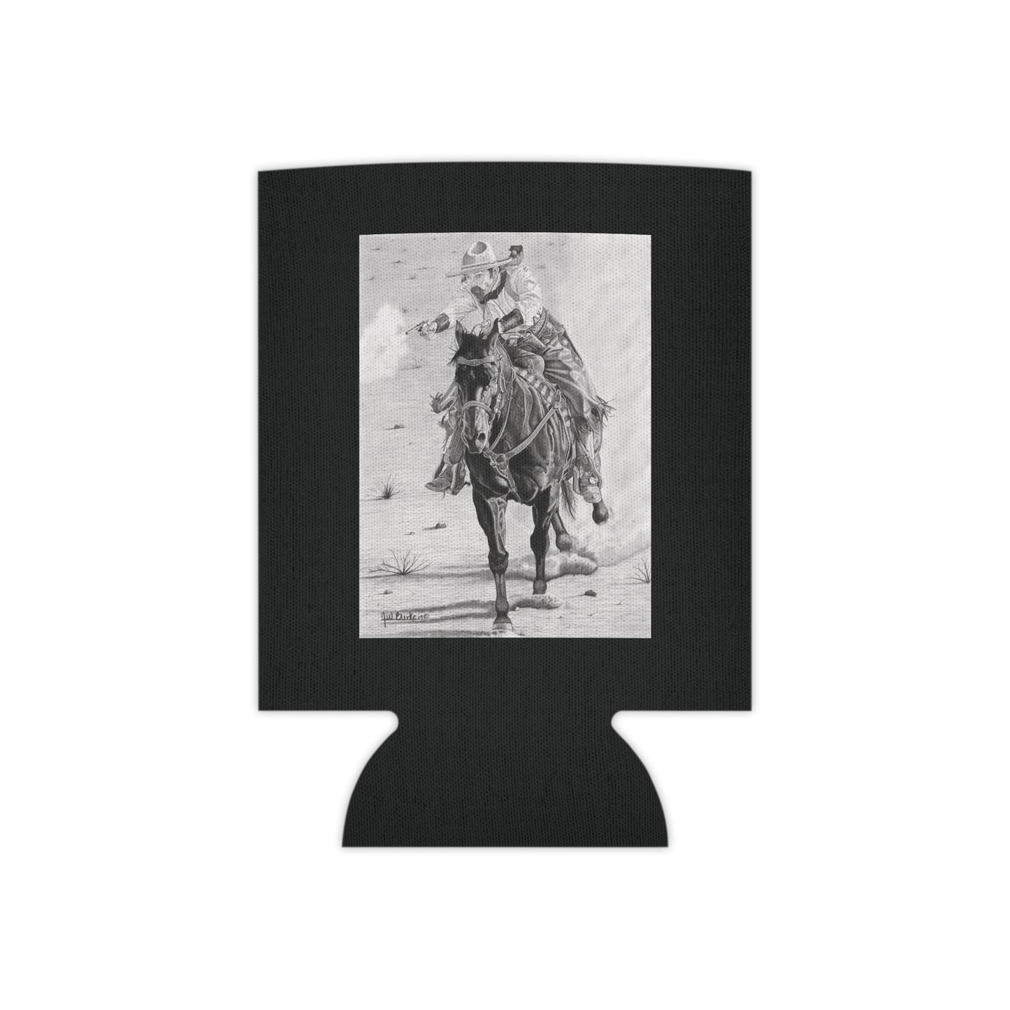 "Wild Bill Rides Again " Rustic Cowboy Can Cooler, Western Beverage Sleeve, Outdoor Party Gear, Country-Themed Drink Holder, Ideal for BBQs & Tailgates