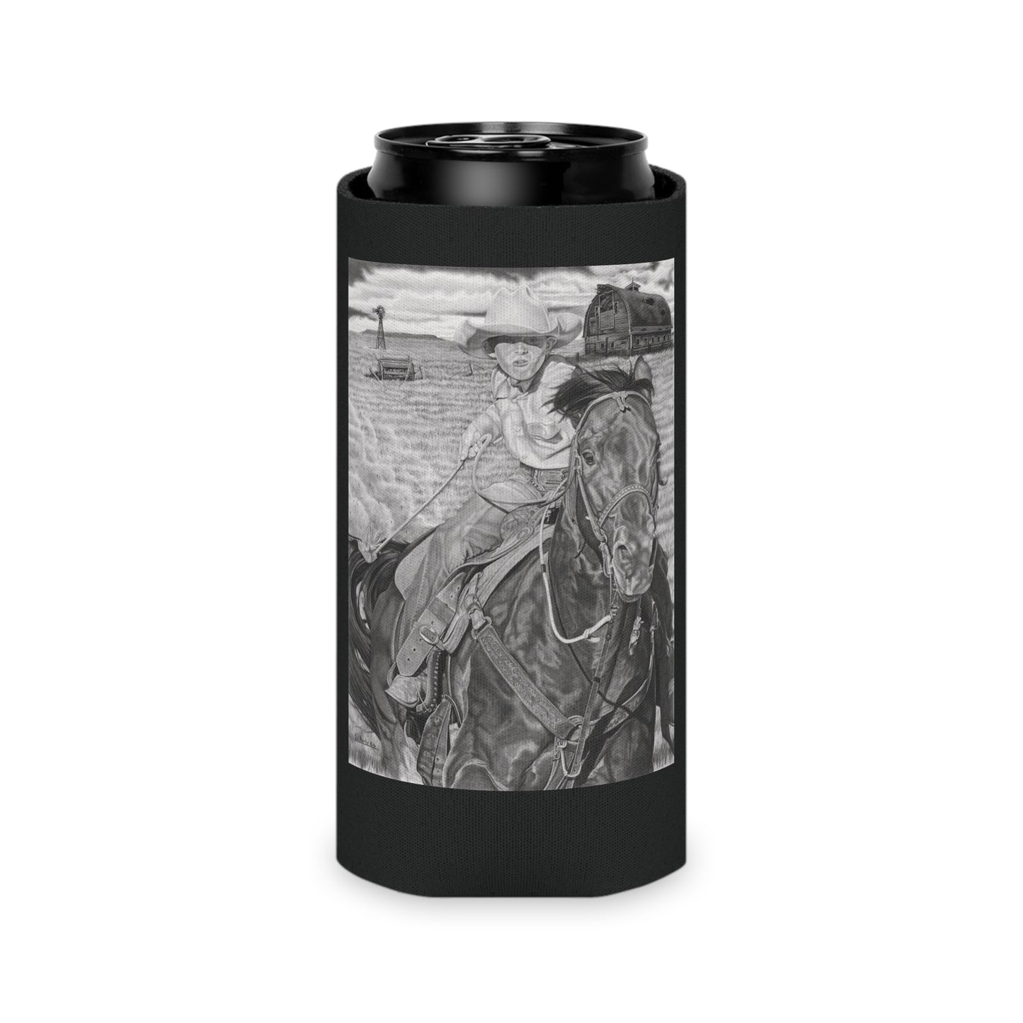 "The Real Billy the Kid" Rustic Cowboy Can Cooler, Western Beverage Sleeve, Outdoor Party Gear, Country-Themed Drink Holder, Ideal for BBQs & Tailgates