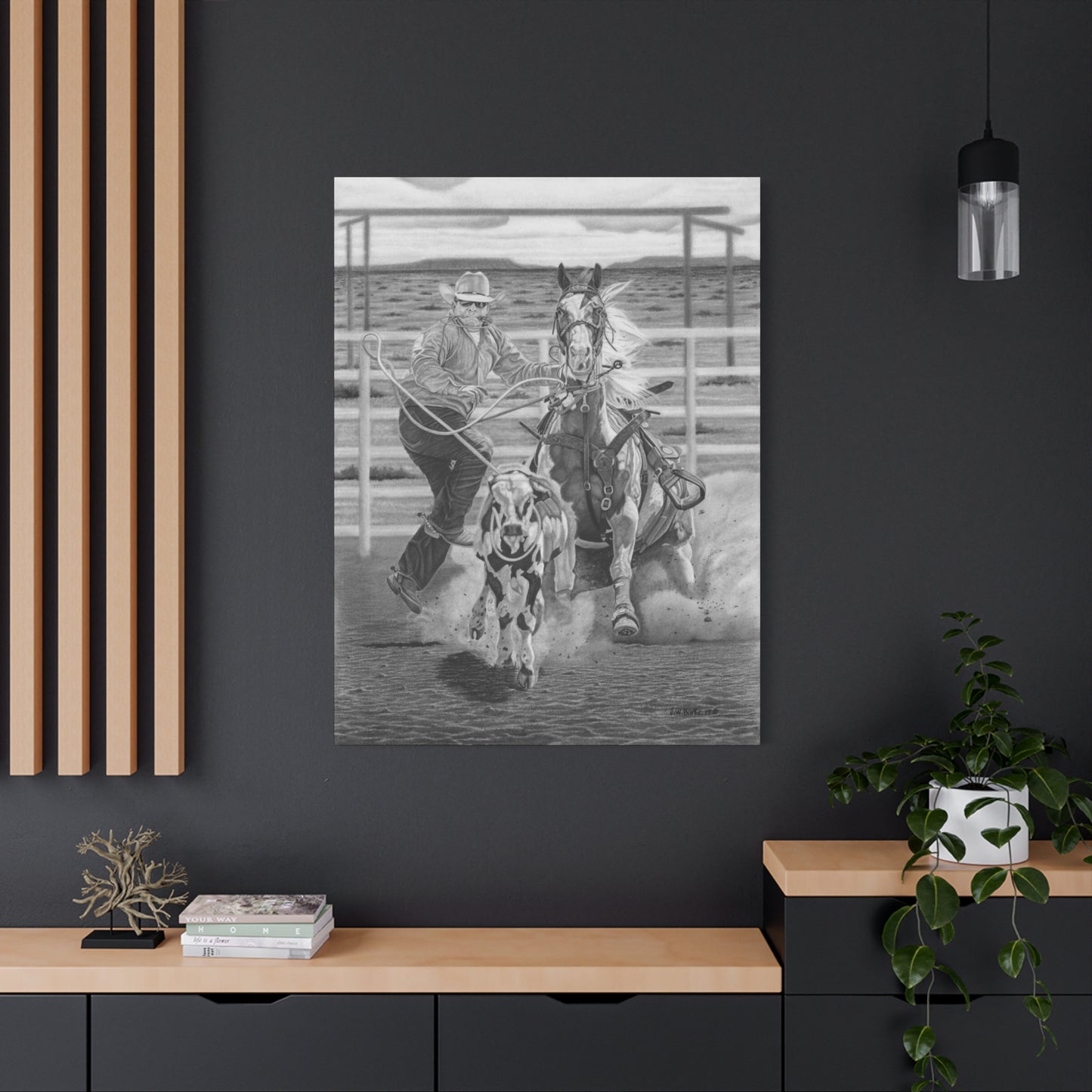 "Stone Cold Throw" Western Artwork on canvas