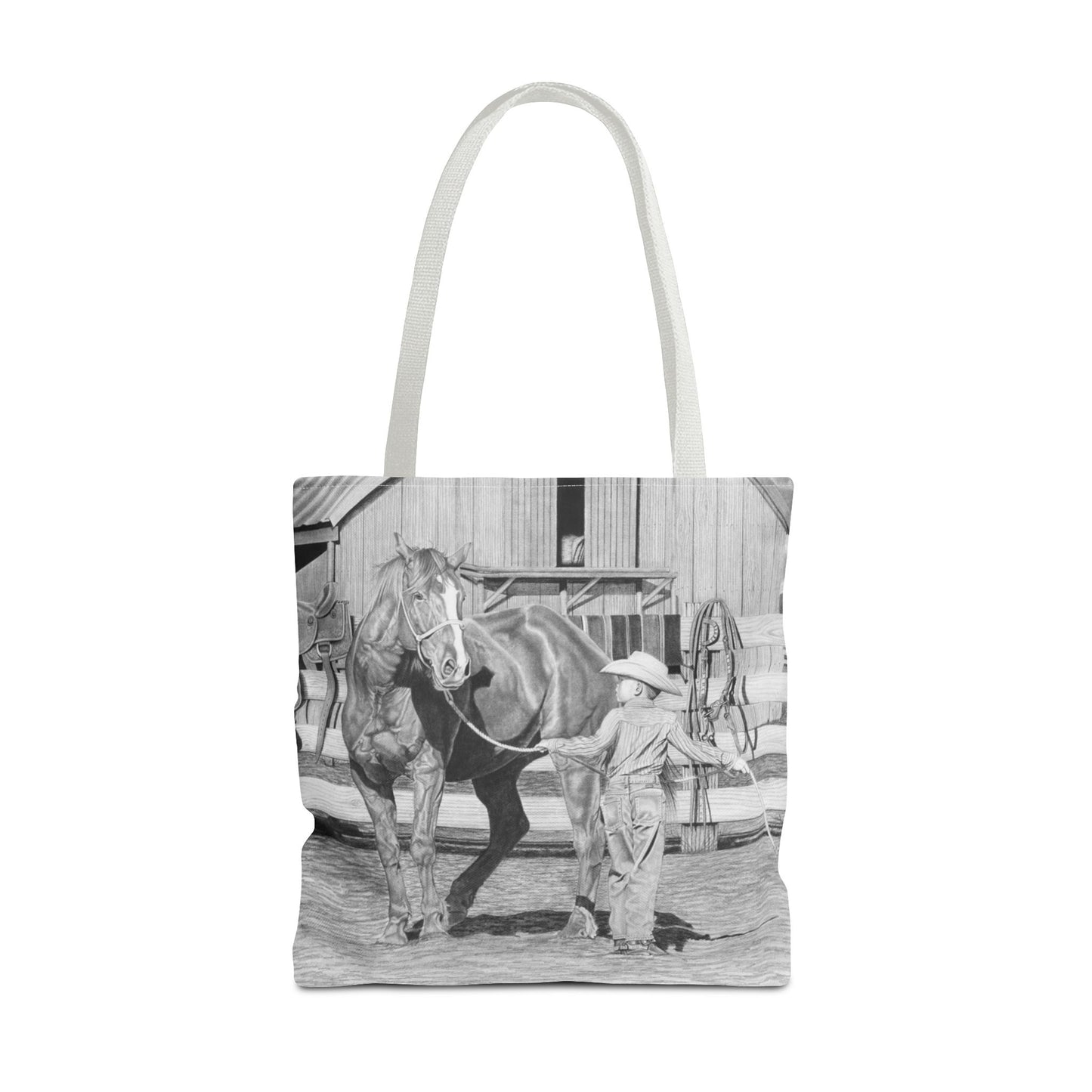 "Tall Task for a Little Cowboy" Tote Bag, Western Style Shopping Tote, Equestrian Gift, Farmhouse Decor, Horse Lover Accessory