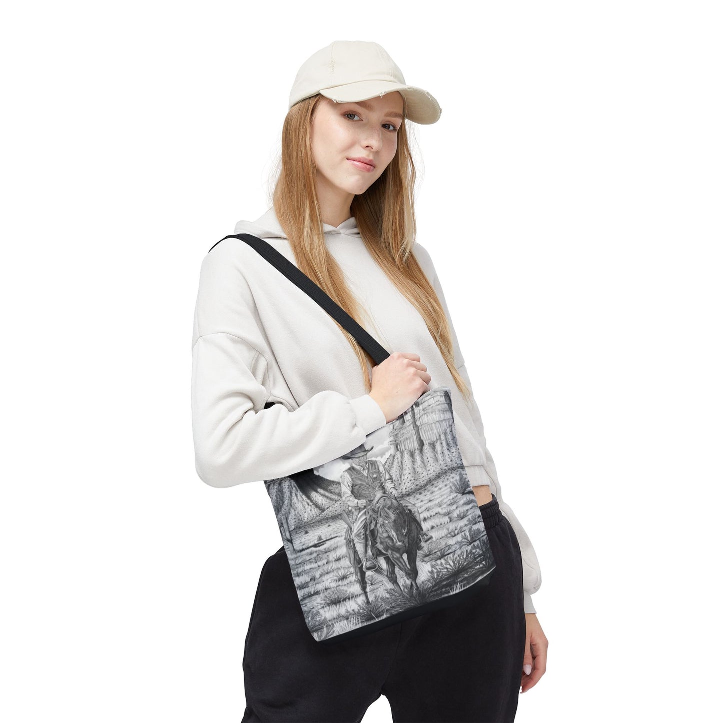 "On the Outlaw Trail "Tote Bag, Western Style Shopping Tote, Equestrian Gift, Farmhouse Decor, Horse Lover Accessory