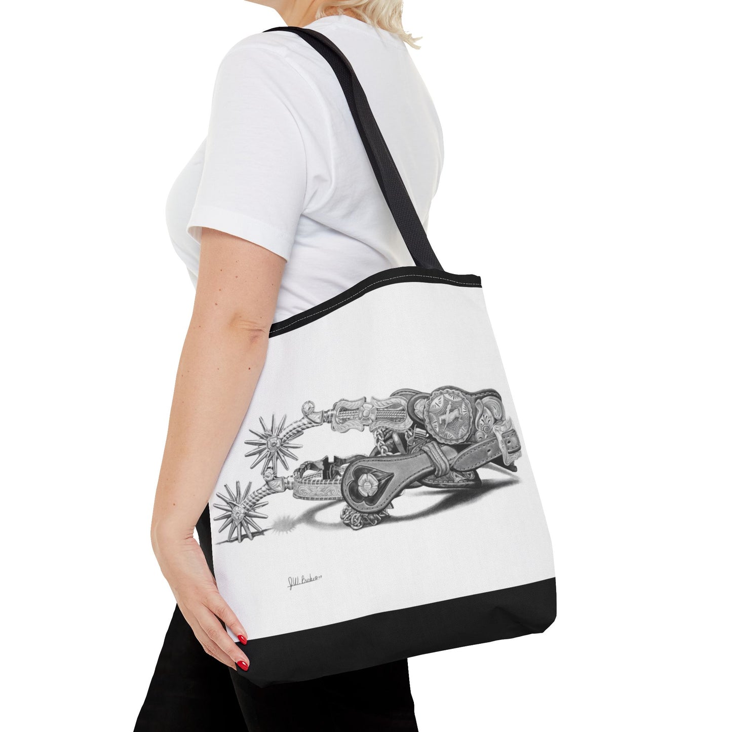 "Spurs" Tote Bag, Western Style Shopping Tote, Equestrian Gift, Farmhouse Decor, Horse Lover Accessory