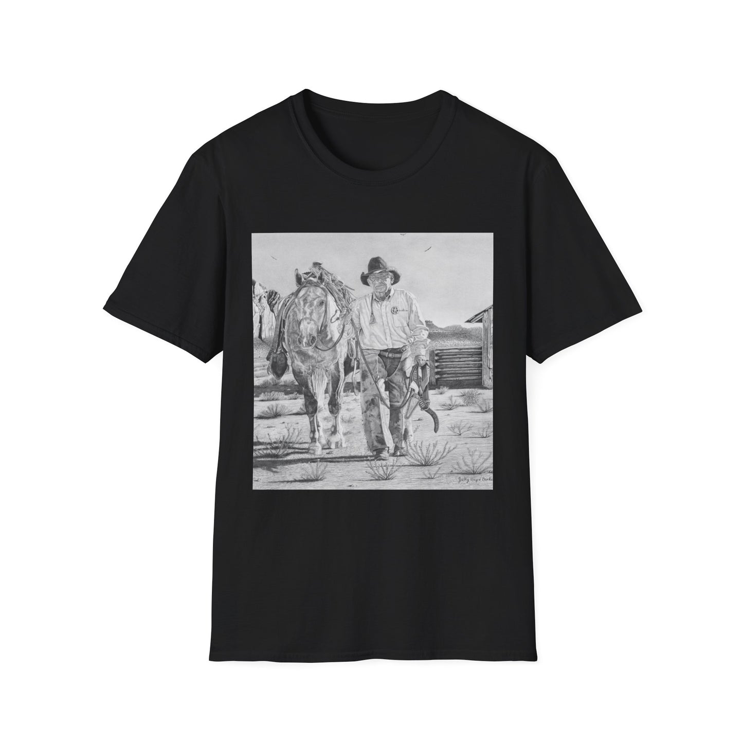 "On The Trail of Outlaw" Western Art T-Shirt