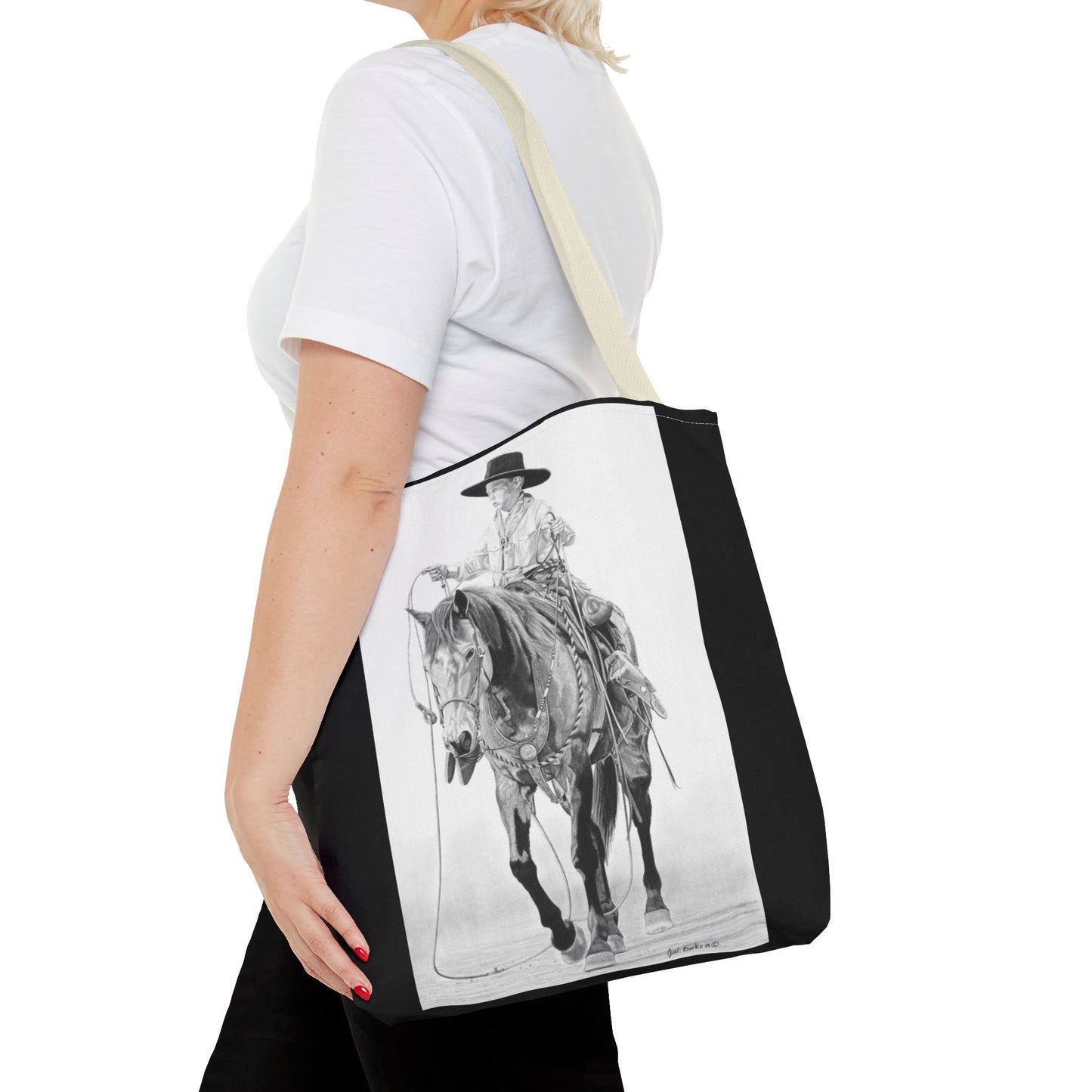 "Young Cowboy " Tote Bag, Western Style Shopping Tote, Equestrian Gift, Farmhouse Decor, Horse Lover Accessory