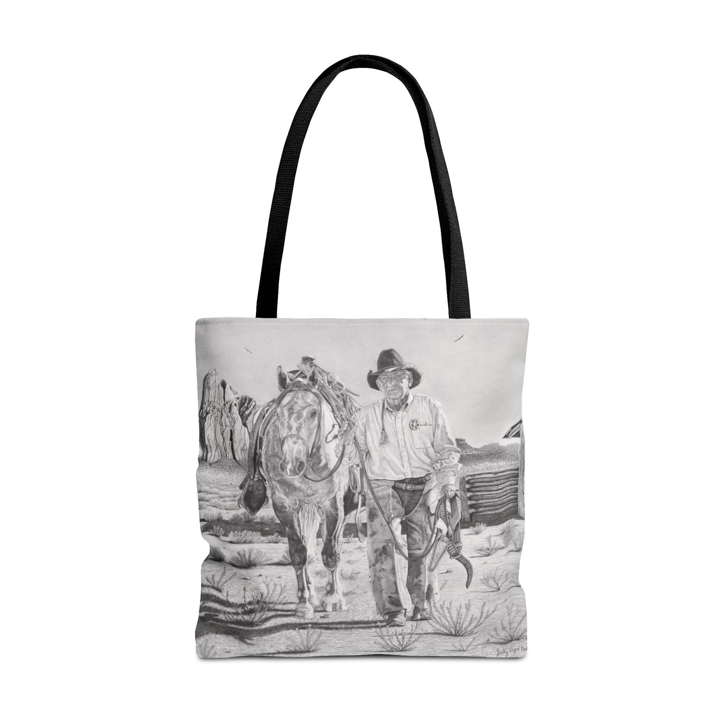 "On The Trail of Outlaw" Western Art Tote Bag