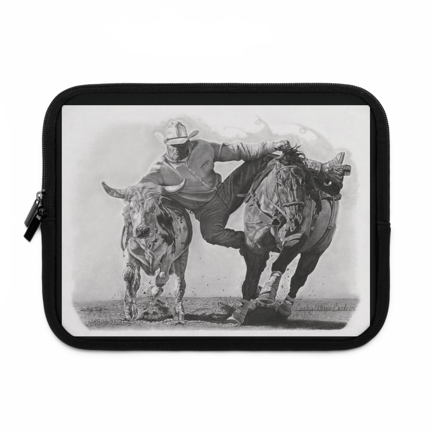 "Cowboy Life #1" Rustic Cowboy Laptop Sleeve, Western Cowpoke Case, Unique Gift for Ranch Lovers, Rodeo Accessories, Durable Tech Cover