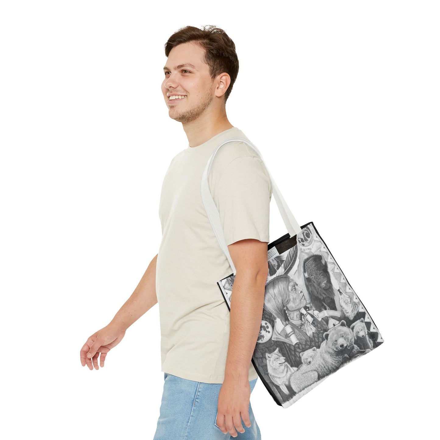 "Two Moon Apache Dream " Tote Bag, Western Style Shopping Tote, Equestrian Gift, Farmhouse Decor, Horse Lover Accessory