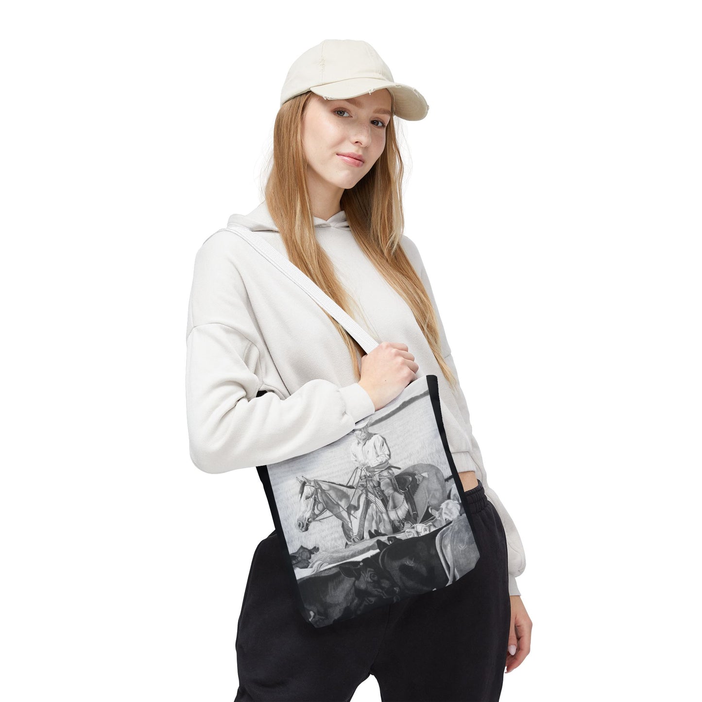 "Hot Day on the Job" Tote Bag, Western Style Shopping Tote, Equestrian Gift, Farmhouse Decor, Horse Lover Accessory