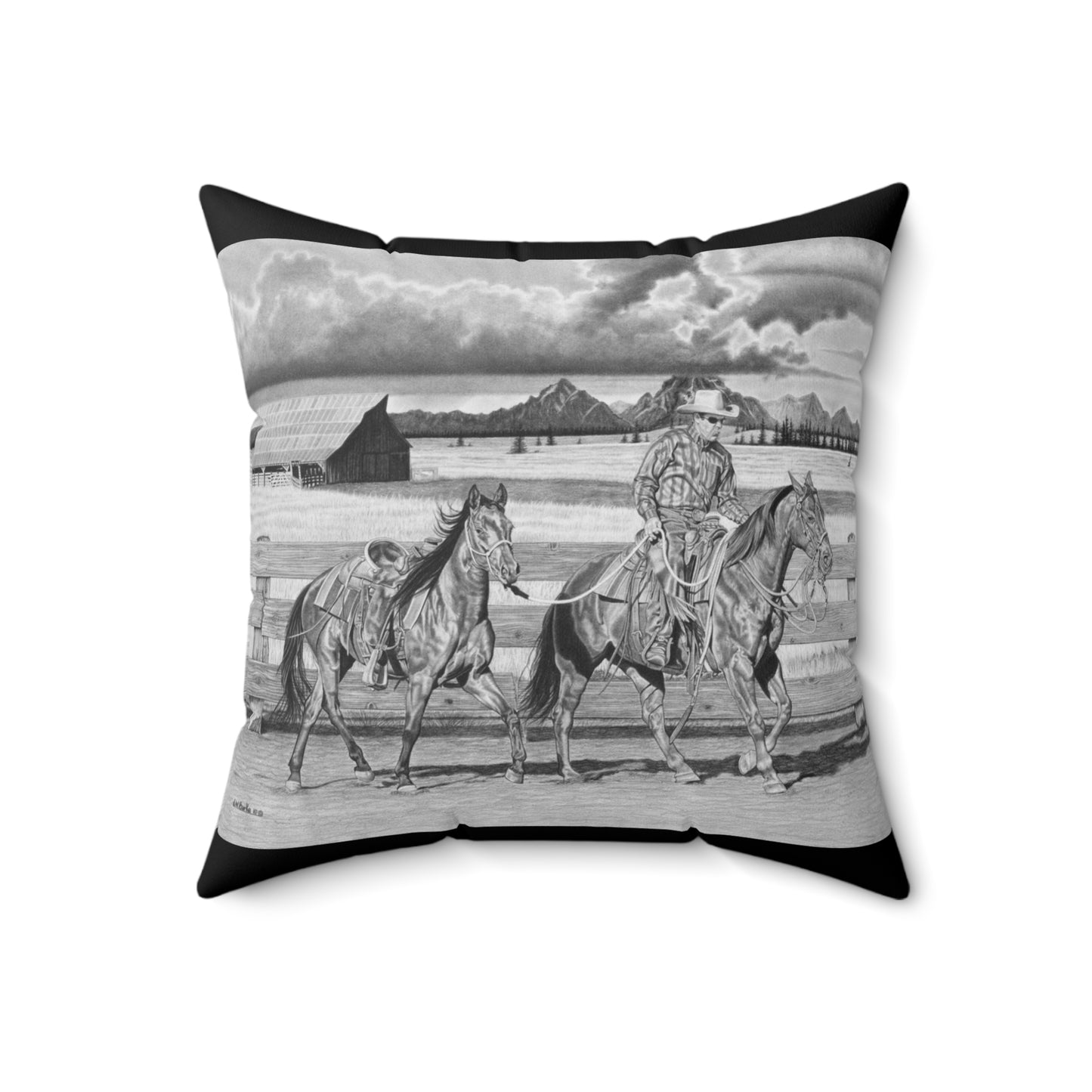 The Gift Named Storm Rustic Cowboy Decor Pillow, Western Home Accent, Farmhouse Throw Pillow, Gift for Horse Lovers, Country Style Cushion