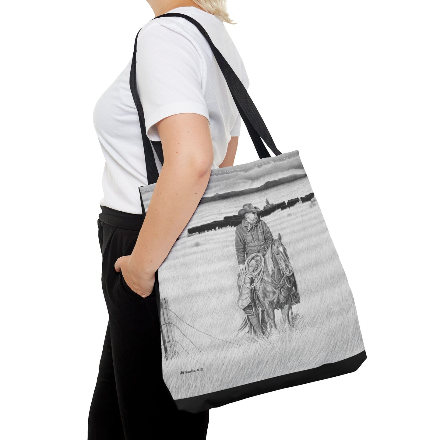 "The Passing Storm" Tote Bag, Western Style Shopping Tote, Equestrian Gift, Farmhouse Decor, Horse Lover Accessory