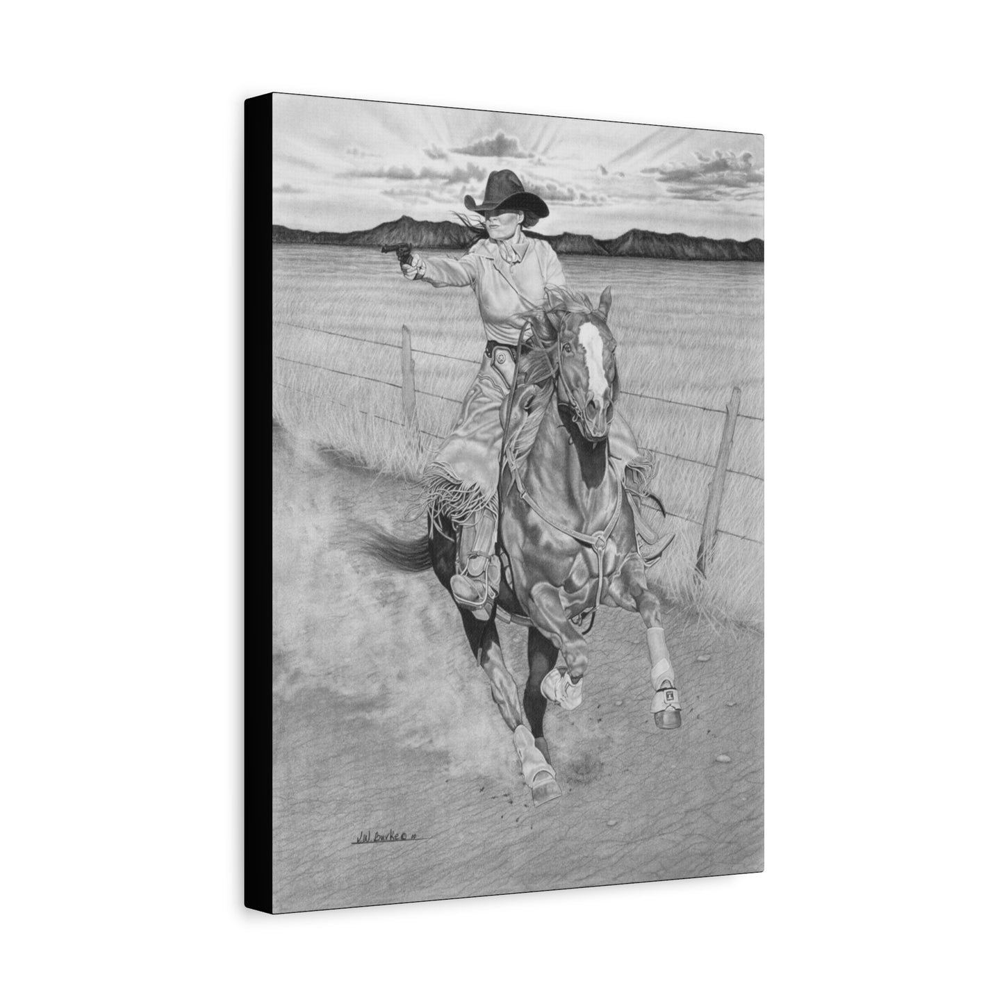 "Dangerouse and Beautiful" western art on canvas
