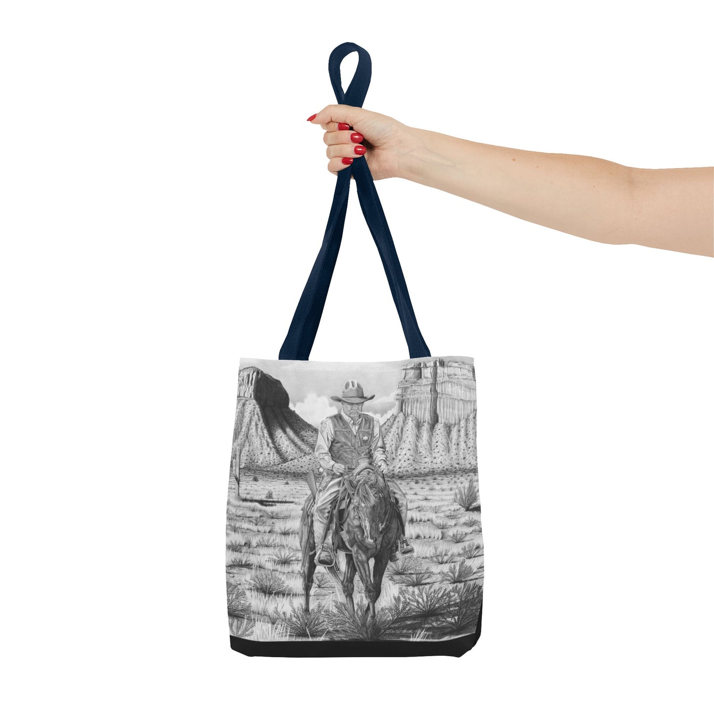 "On the Outlaw Trail "Tote Bag, Western Style Shopping Tote, Equestrian Gift, Farmhouse Decor, Horse Lover Accessory