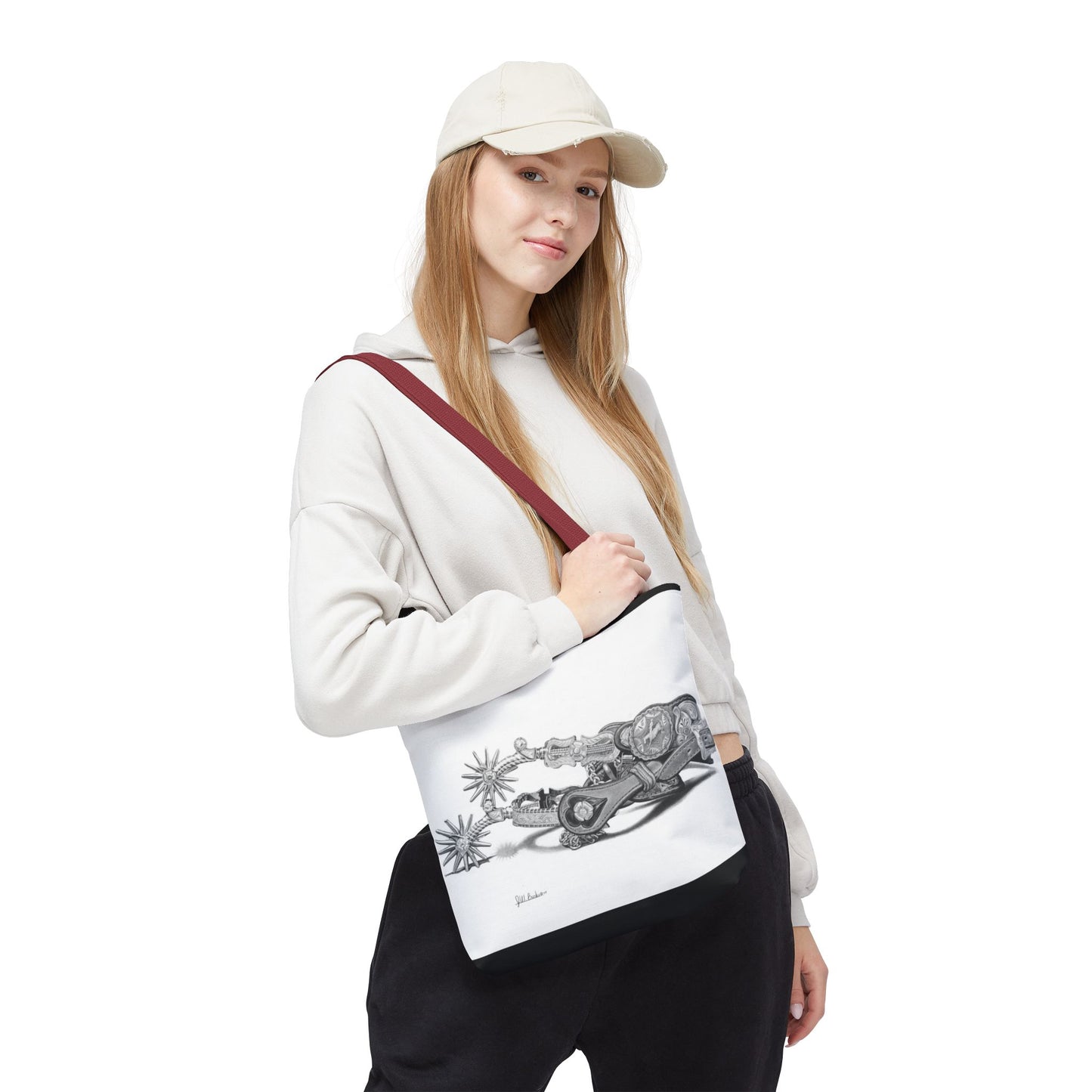 "Spurs" Tote Bag, Western Style Shopping Tote, Equestrian Gift, Farmhouse Decor, Horse Lover Accessory