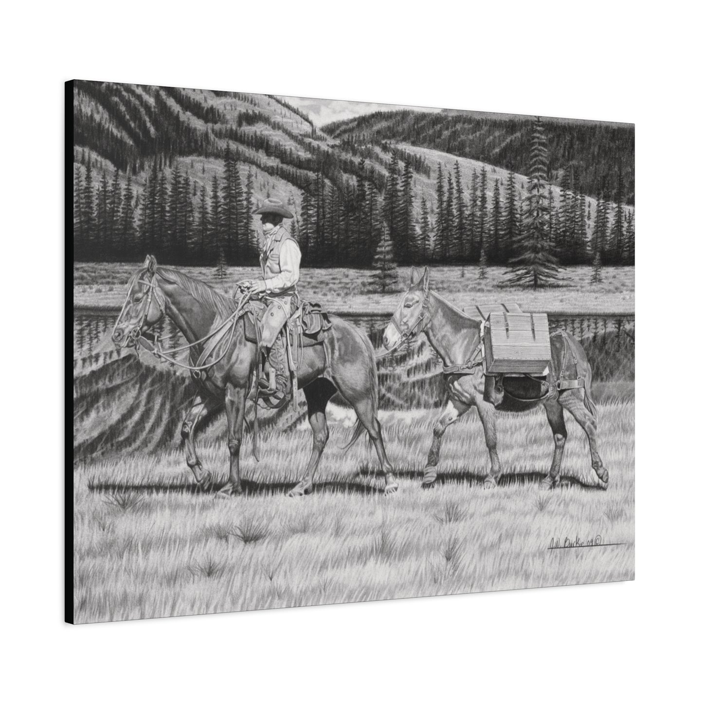 "Still Day on The Trail" Rustic Western Artwork.