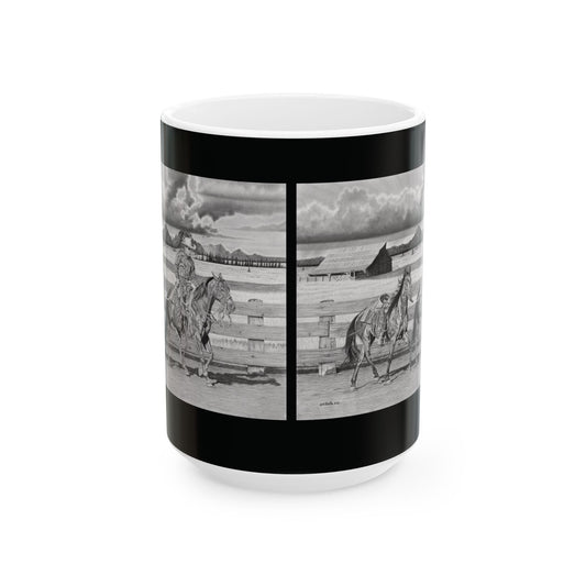 "The Gift Named Storm" Rustic Cowboy Ceramic Mug, Horse Lover Gift, Western Decor, Vintage Coffee Cup, Unique Rancher Mug, Horseback Riding Enthusiast