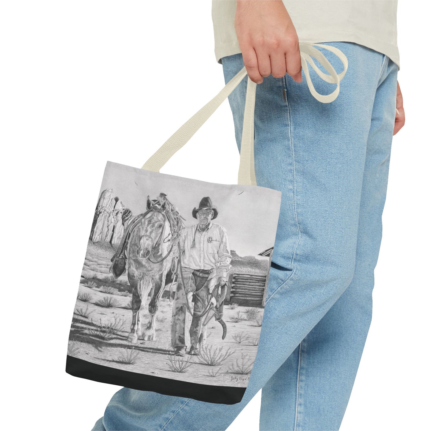 "On The Trail of Outlaw" Western Art Tote Bag