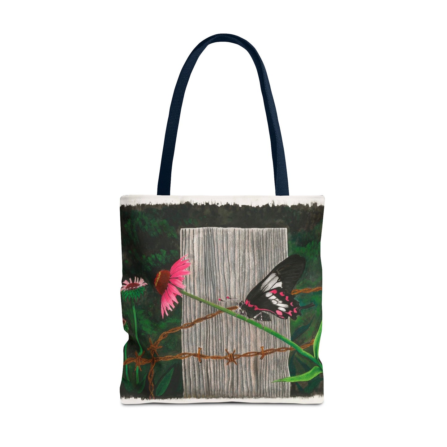 "Fence Post and Butterfly" Western Art Tote Bag