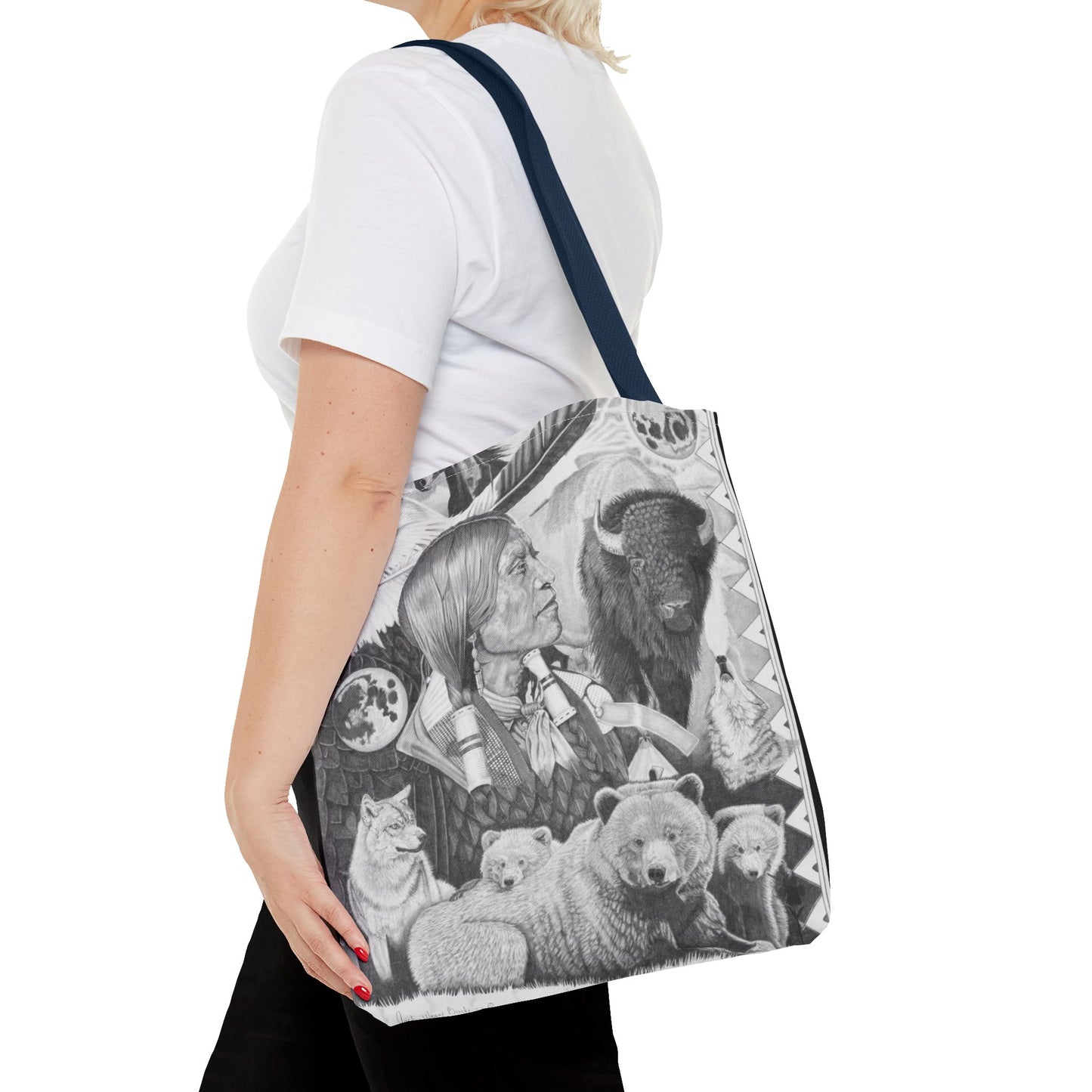 "Two Moon Apache Dream " Tote Bag, Western Style Shopping Tote, Equestrian Gift, Farmhouse Decor, Horse Lover Accessory